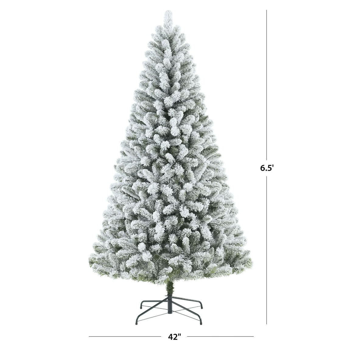 Holiday Time 6.5' Pre-lit Flocked Frisco Pine Christmas Tree - photo 4