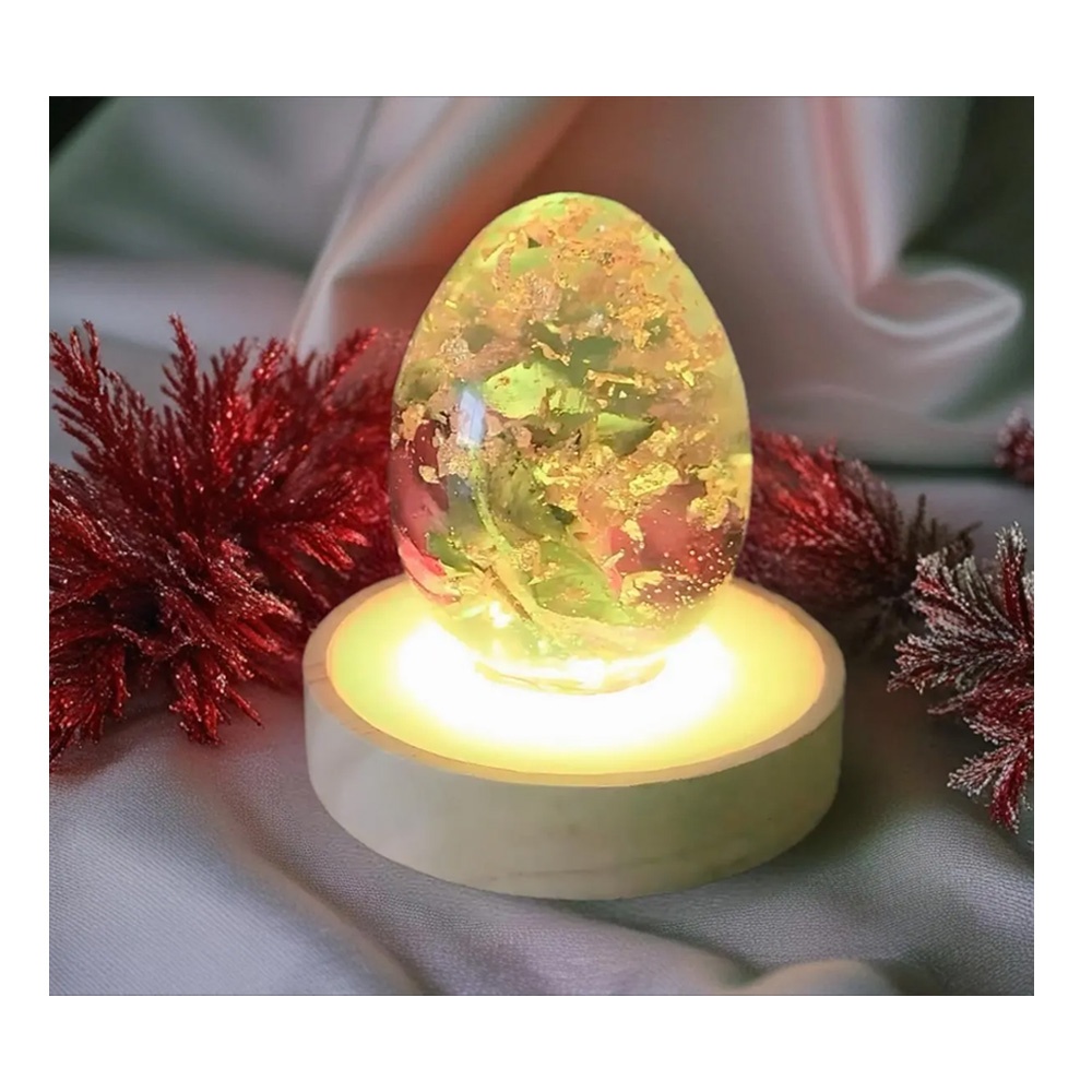 Handmade Resin Night Light and Decorative Egg - photo 2