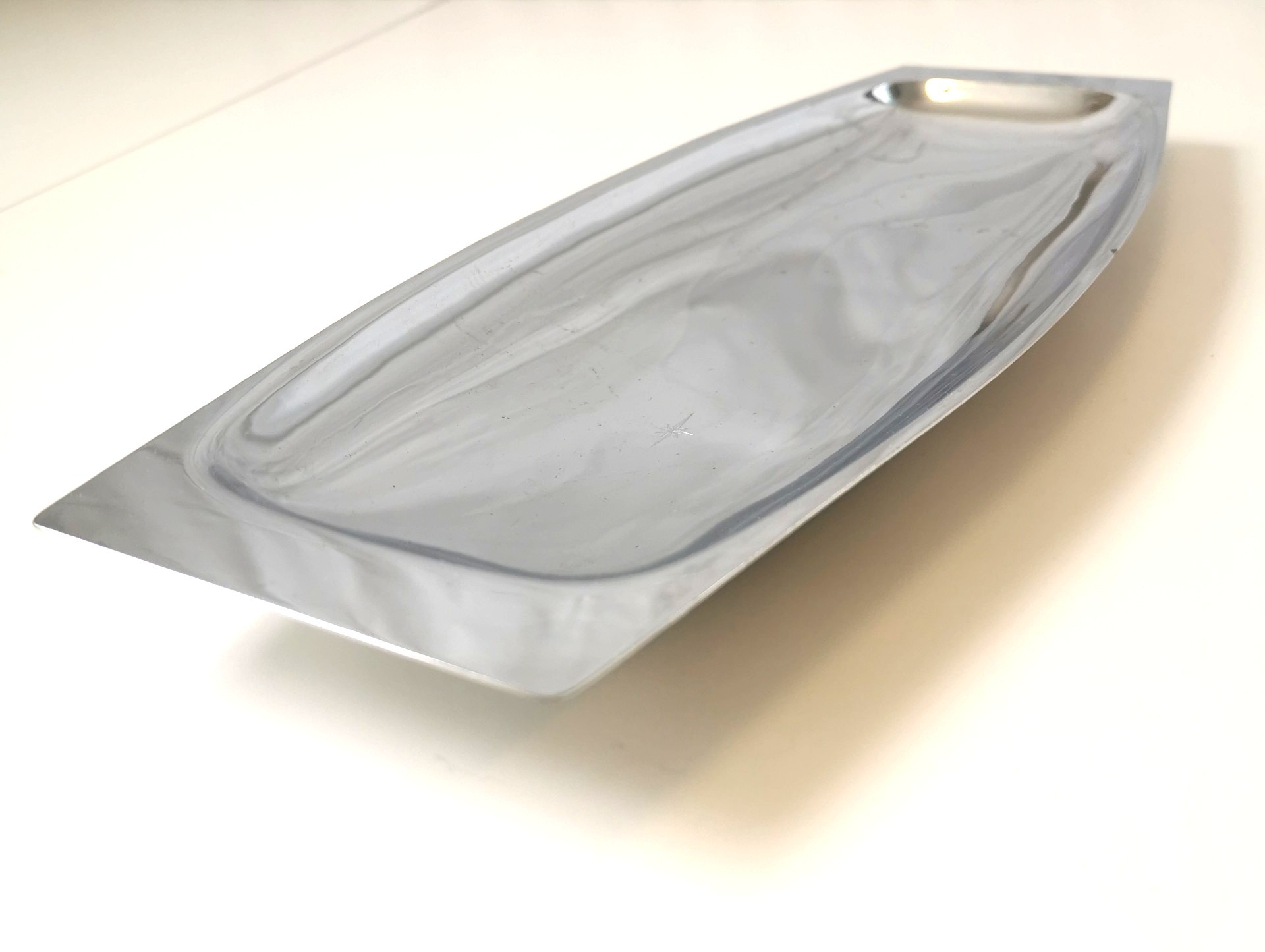 1950s Chrome Atomic Starburst Serving Tray 16.5" Long Japan
