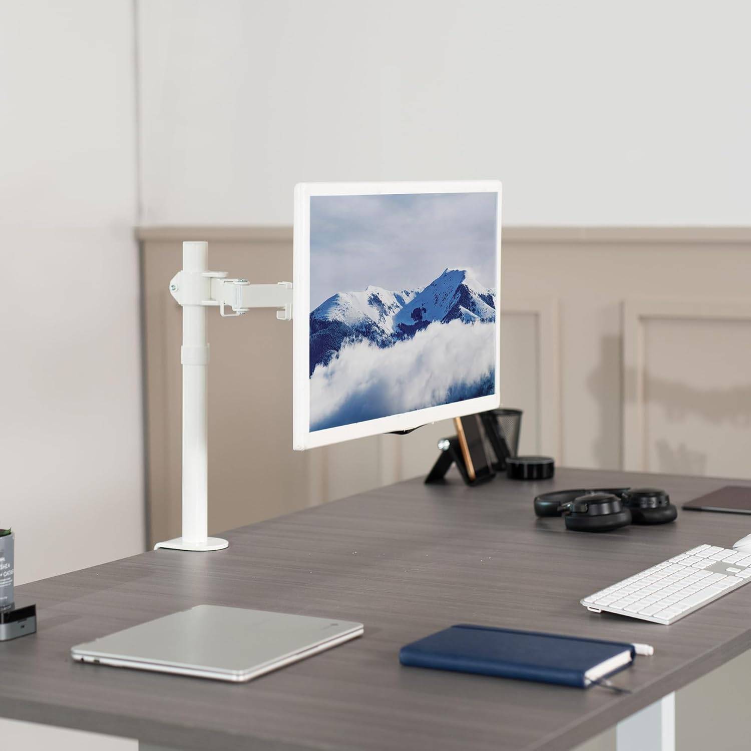 New White Monitor Desk Mount - Up to 32"