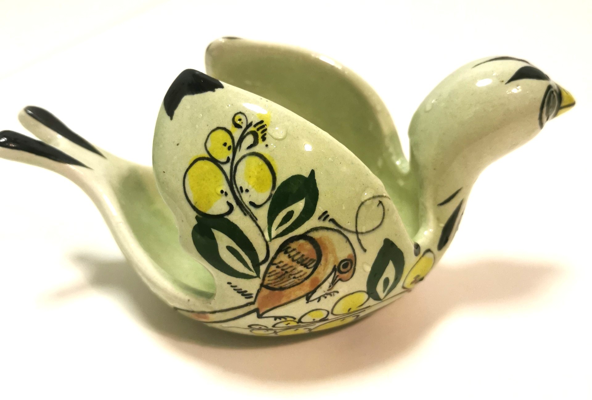 1970s Noe Suro Mexican Pottery Bird Dish - Tonala Art Hand Made