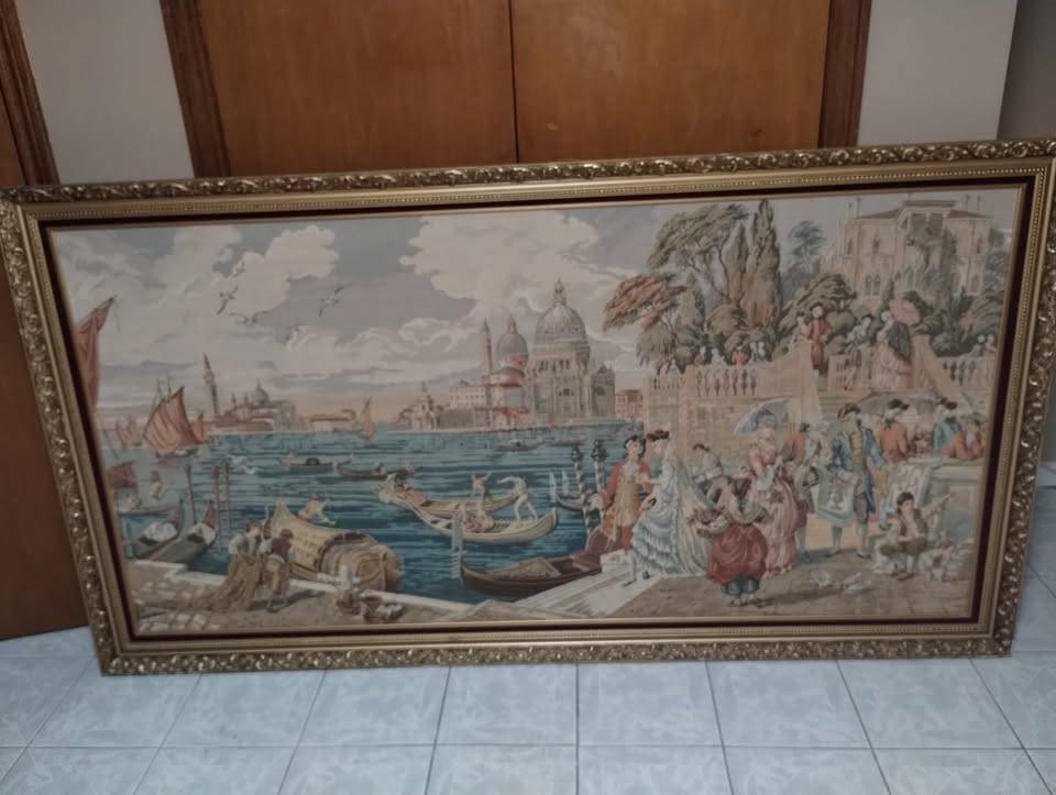 Vintage Arazzo Embroidered Venetian Tapestry Hand Made in Italy - photo 4
