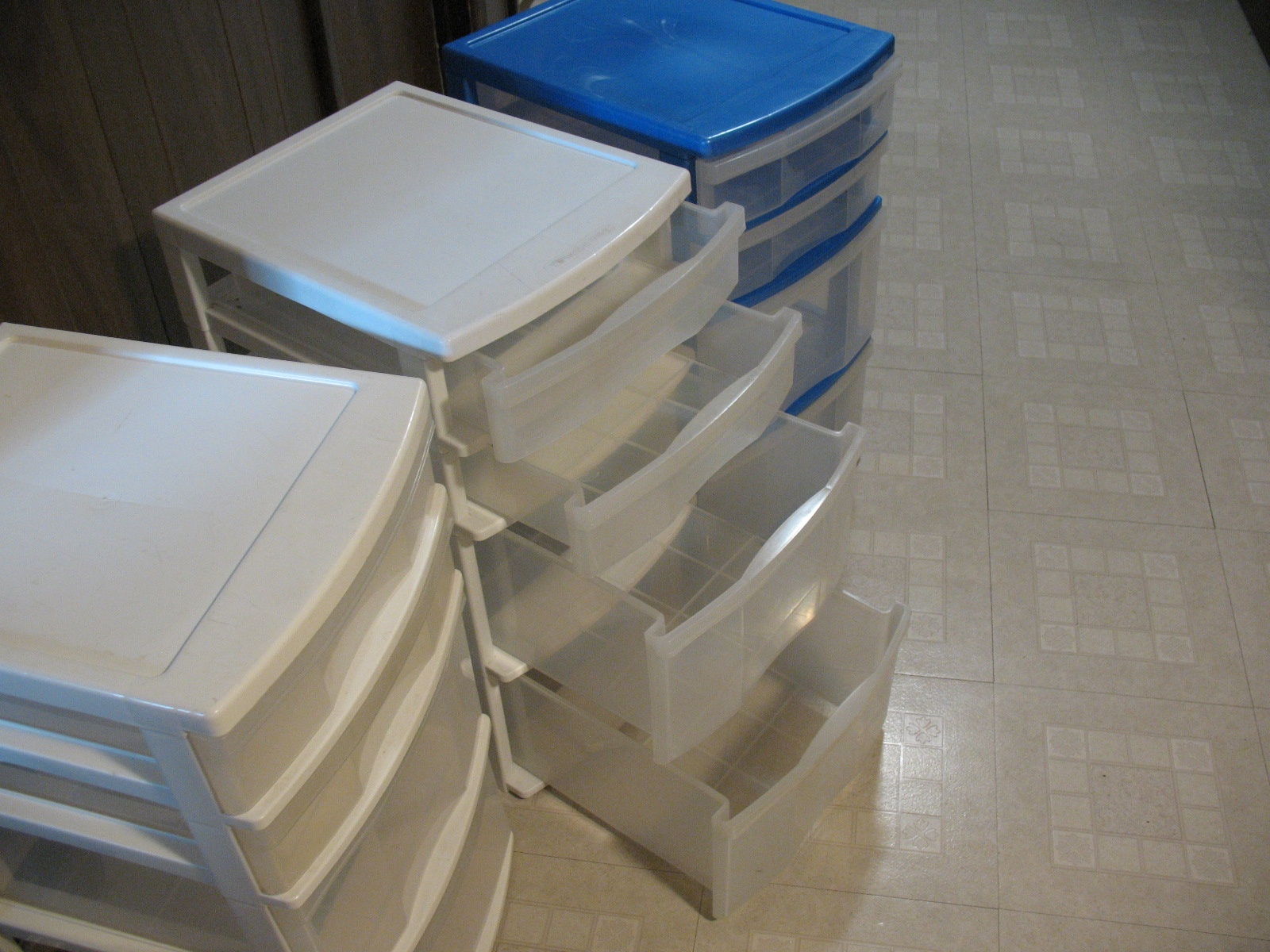 Three 4 Drawer Clear Plastic Storage Towers - photo 5