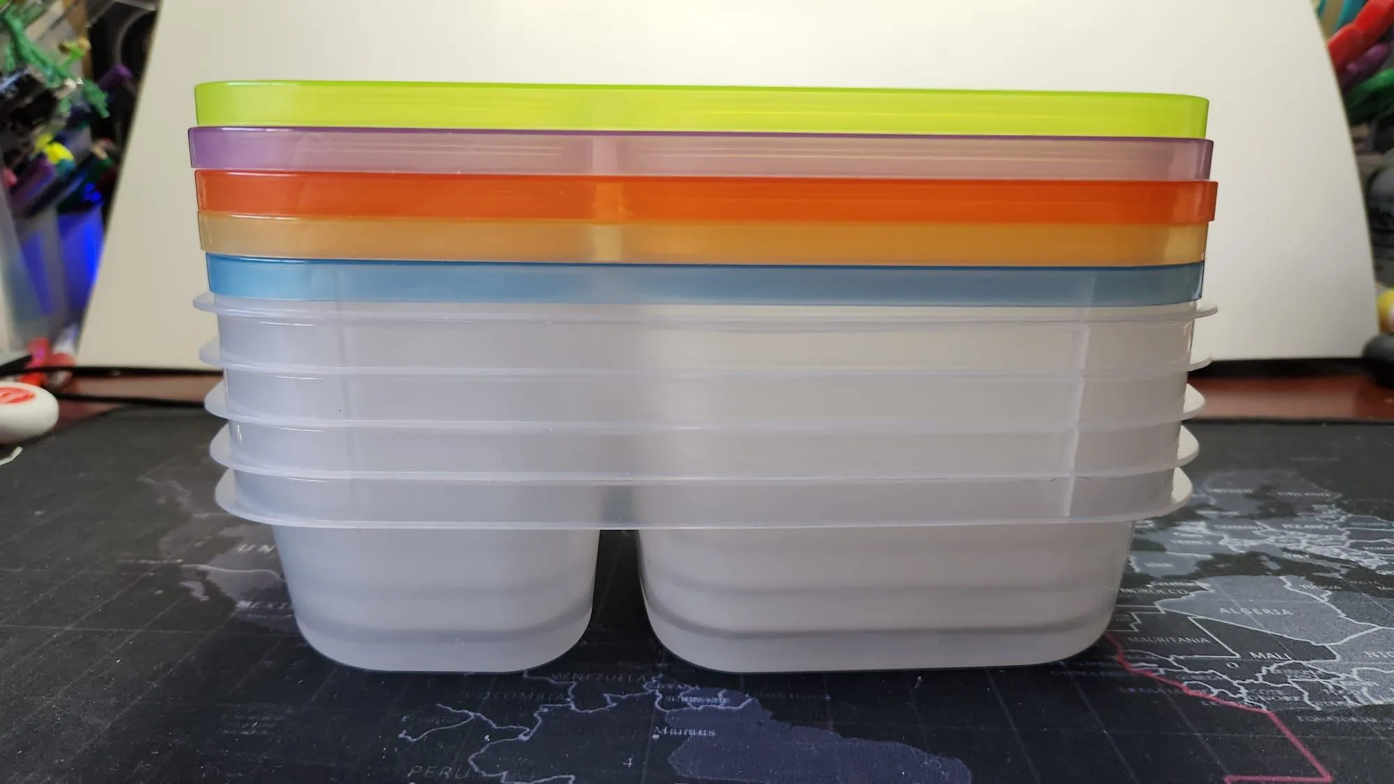 Three section storage container - 5 pack