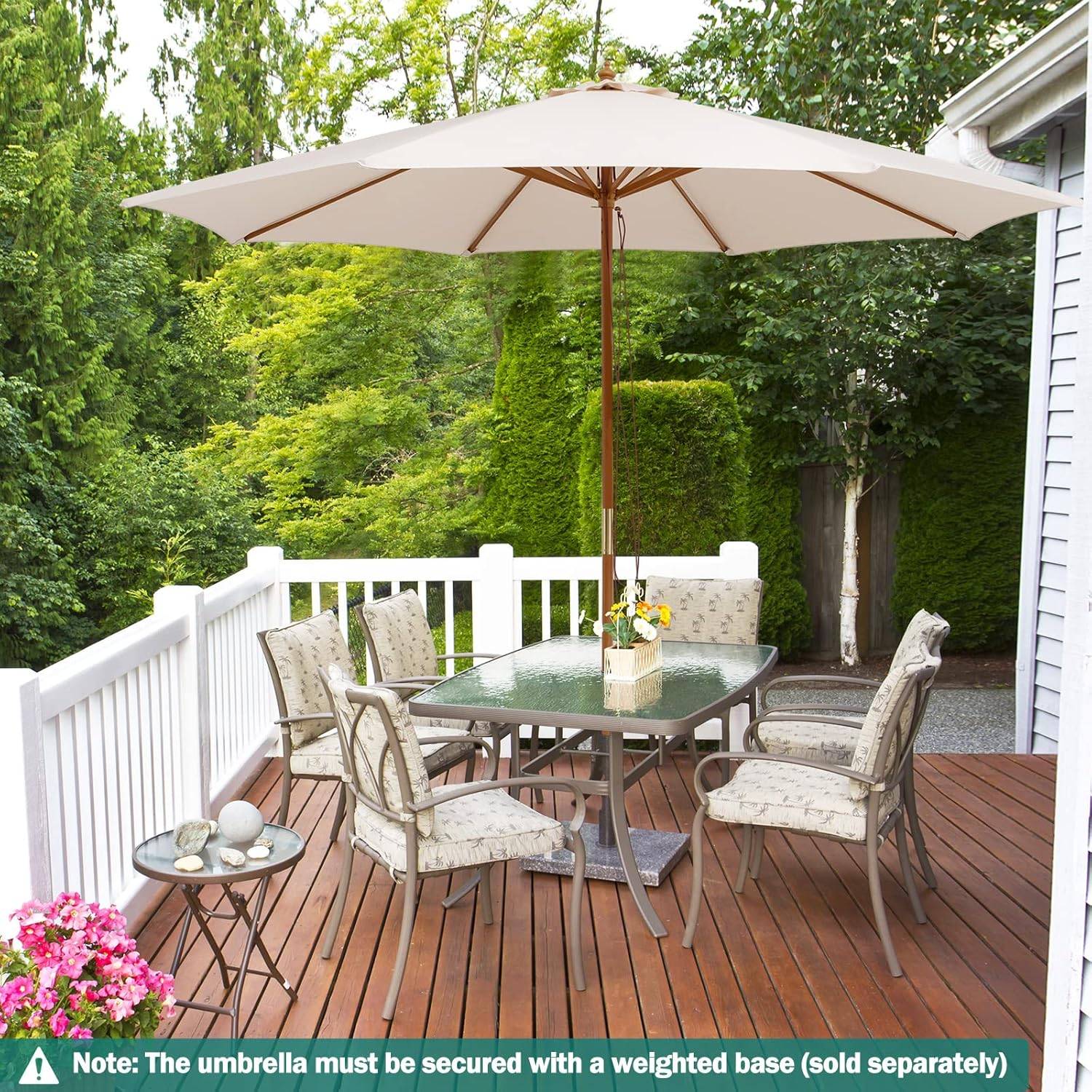 Giantex 10FT Patio Umbrella, Outdoor Table Market Umbrella with - photo 5