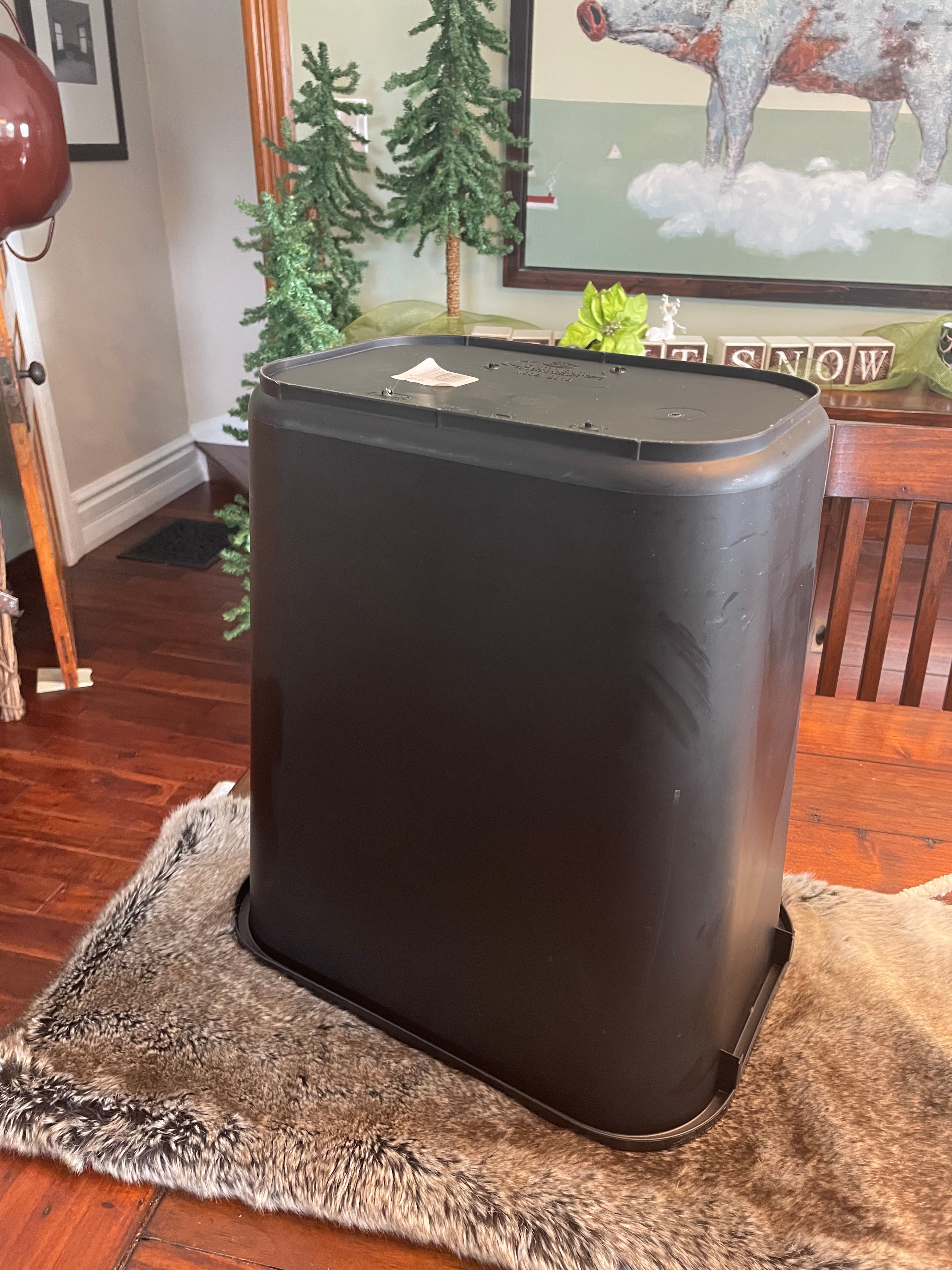 Black Plastic Garbage / Trash Bin - photo 2