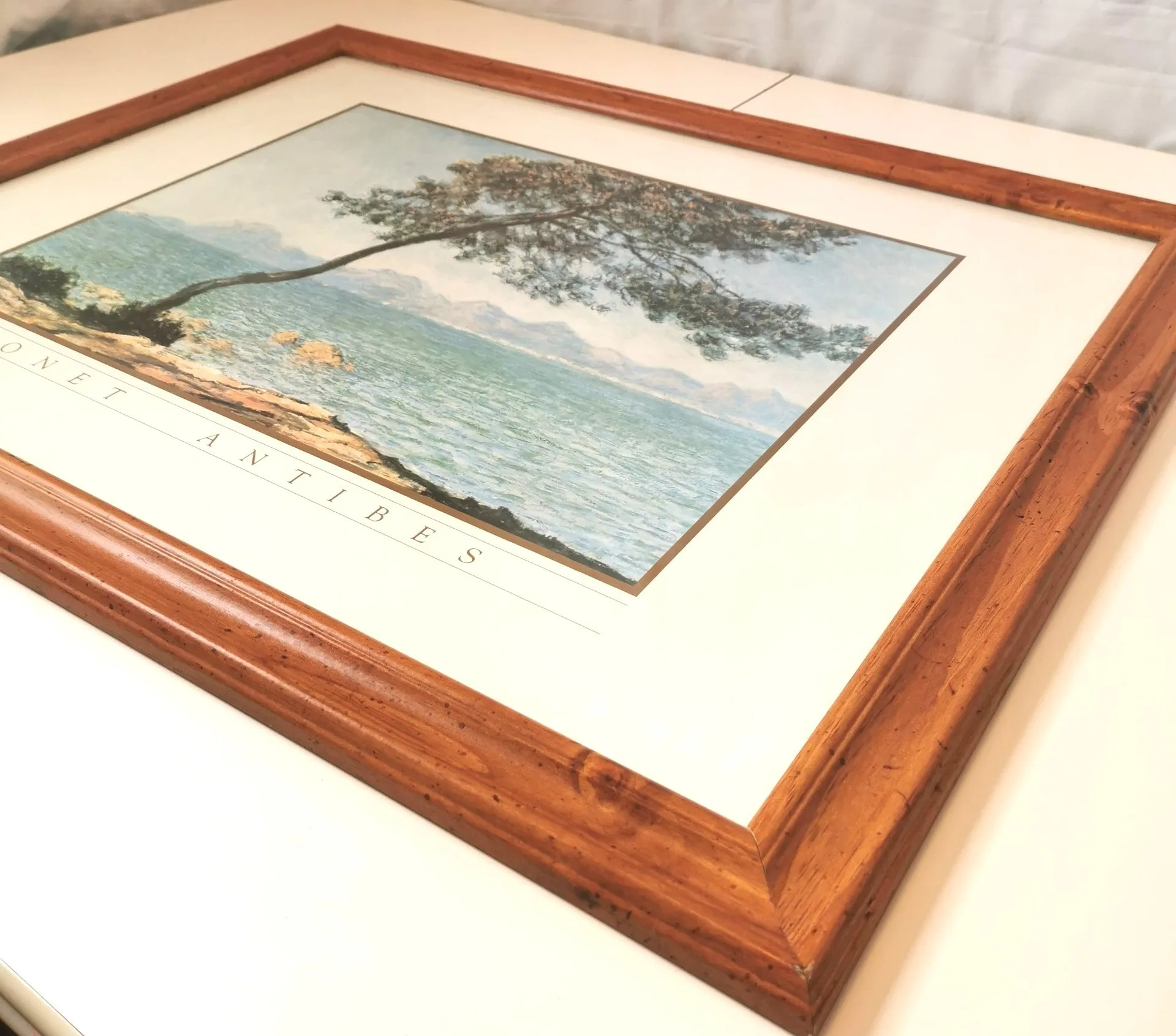 Beautifully Hardwood framed Monet Print Vintage image indicator(3)