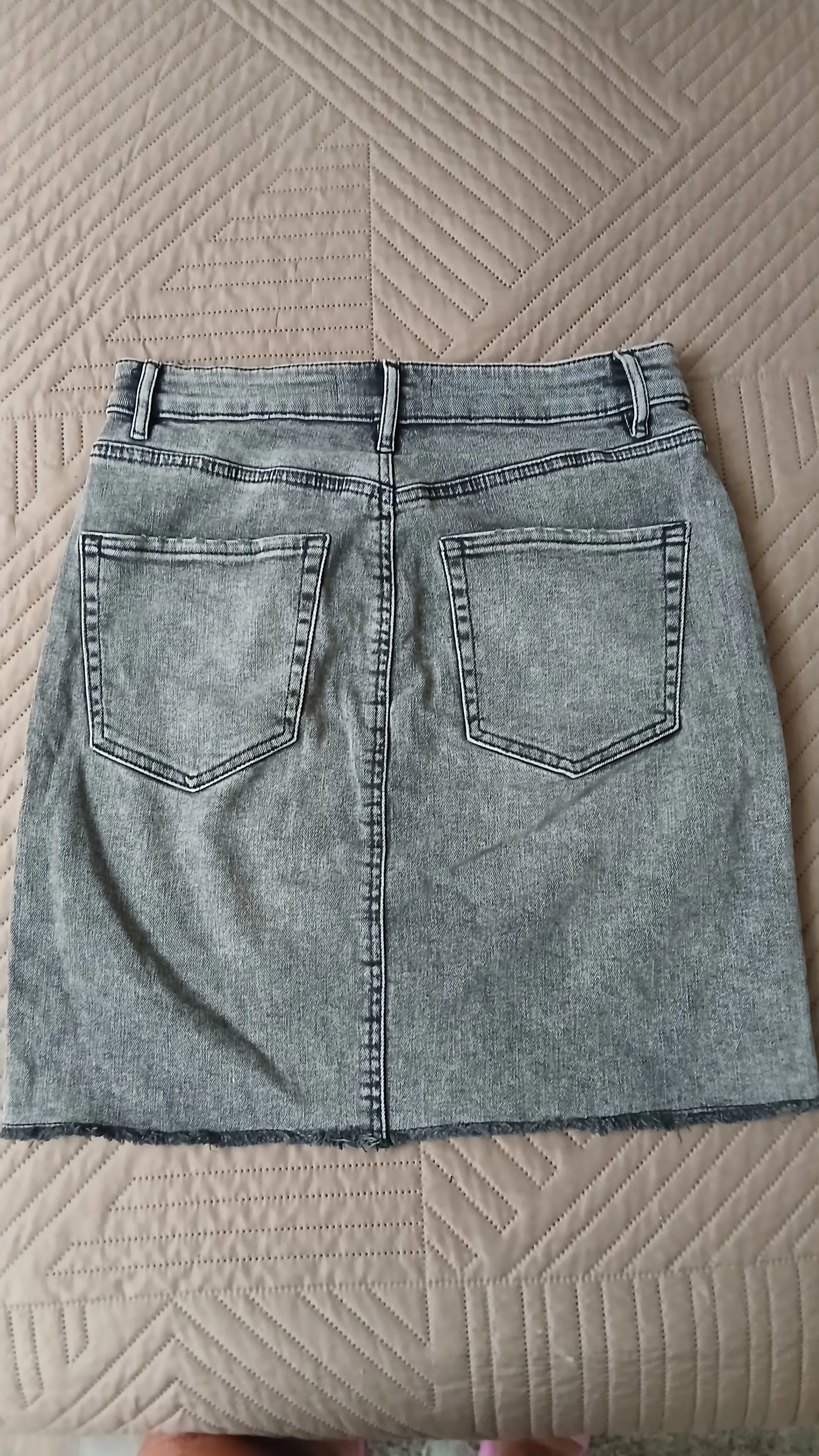 Dynamite Gray Denim Button-Front Skirt, image indicator(2)
