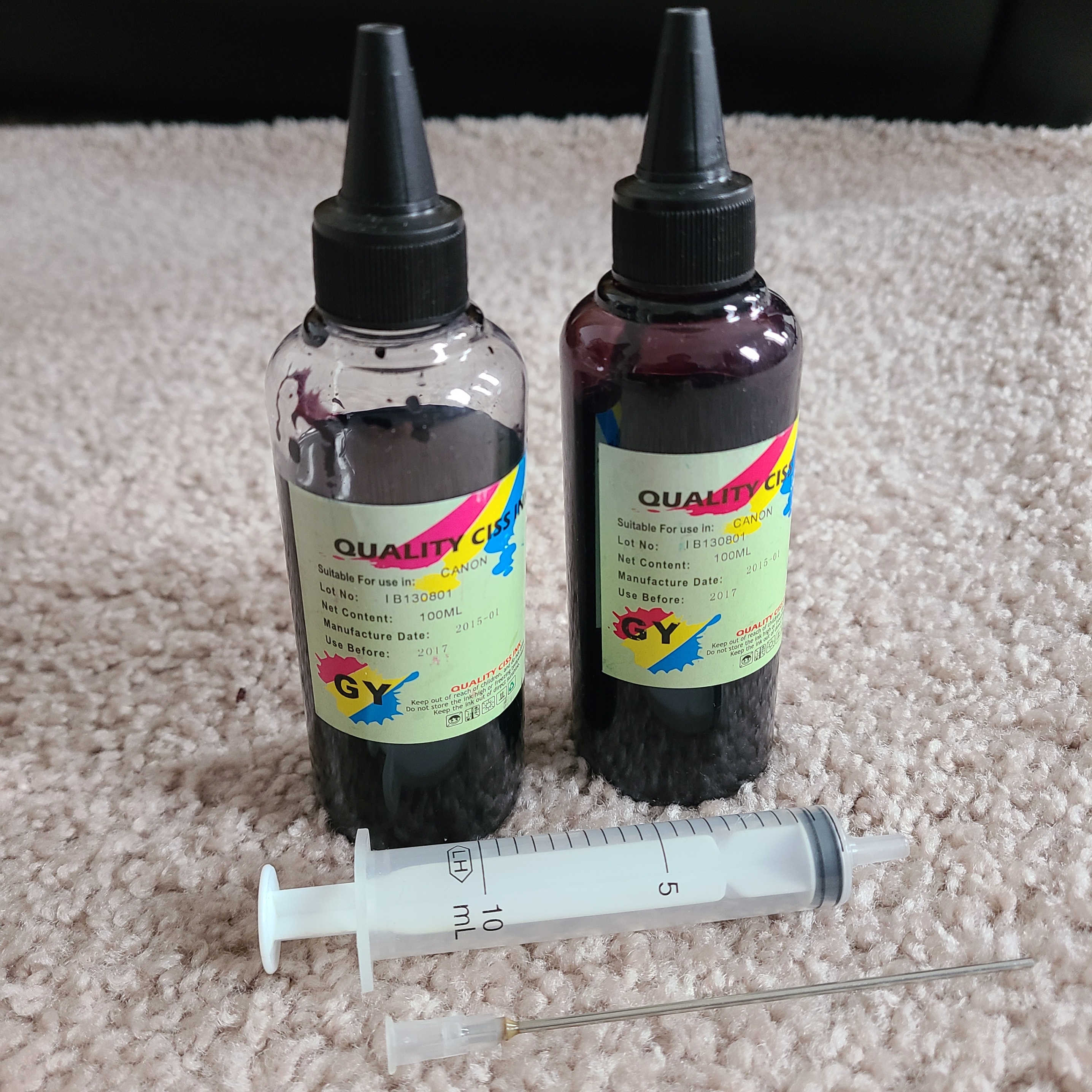 2-pack Universal Dye Refill Ink (Gray Colour) with syringe - photo 3