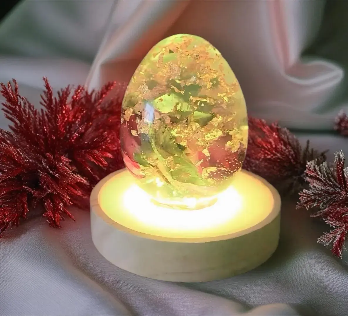 Handmade Resin Night Light and Decorative Egg - photo 4