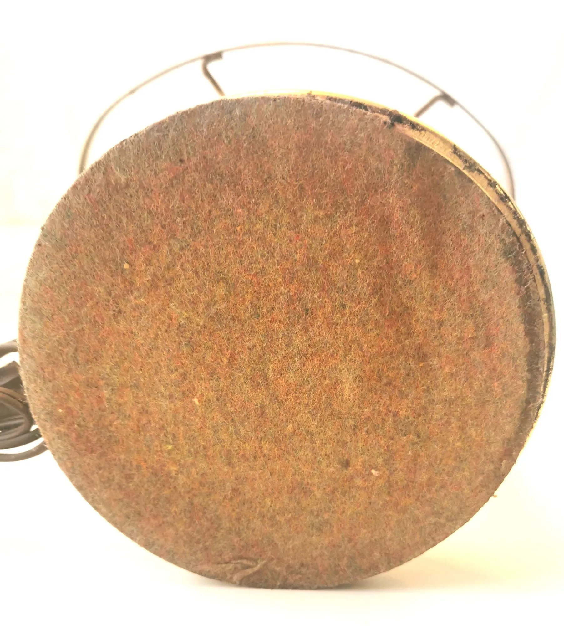 LUXURY 1950s Brass & Ribbed Milk Glass Parlor Lamp 16.5" T image indicator(10)