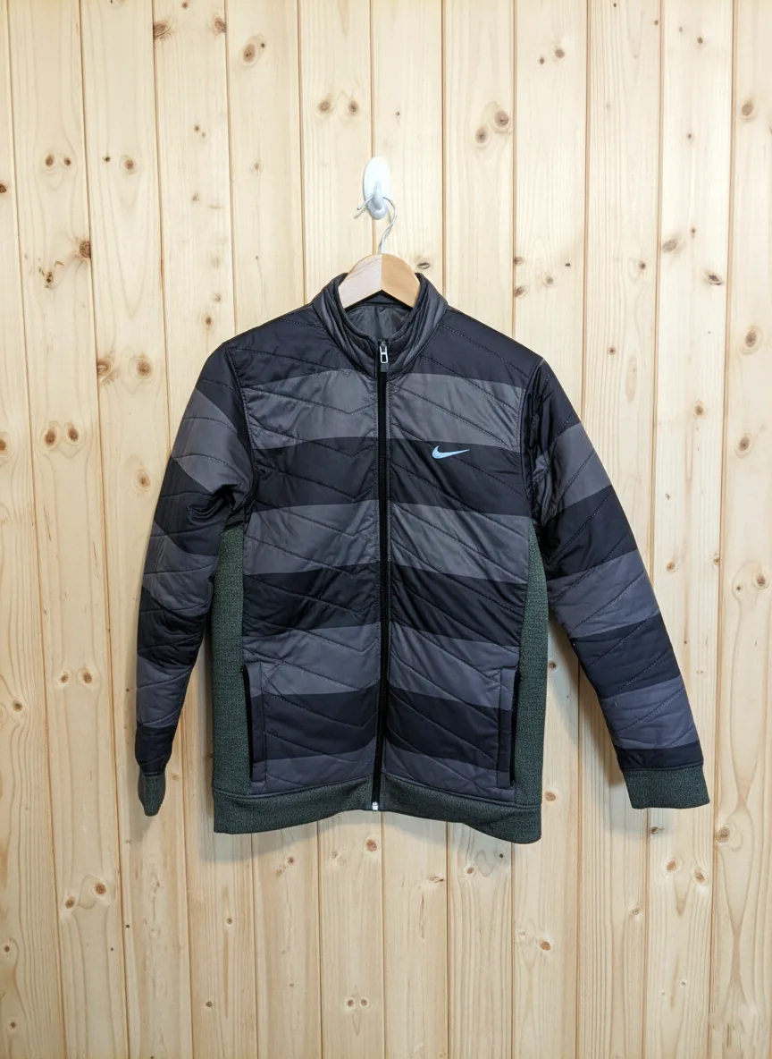 🔥NIKE Mens Quilted Padded Training Winter Jacket Gray Coat Sz(L) image indicator(3)