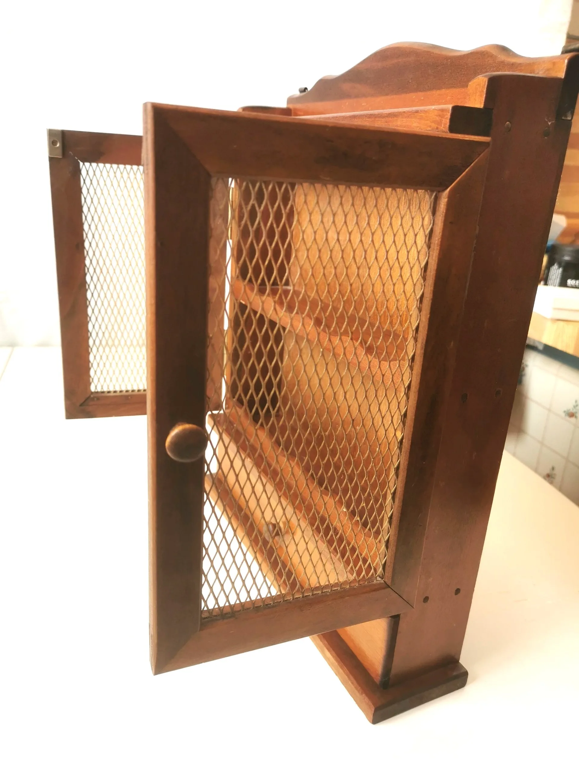 1960s Mini Curio Wood Cabinet Spice Rack Display Figurines Incl. image indicator(8)