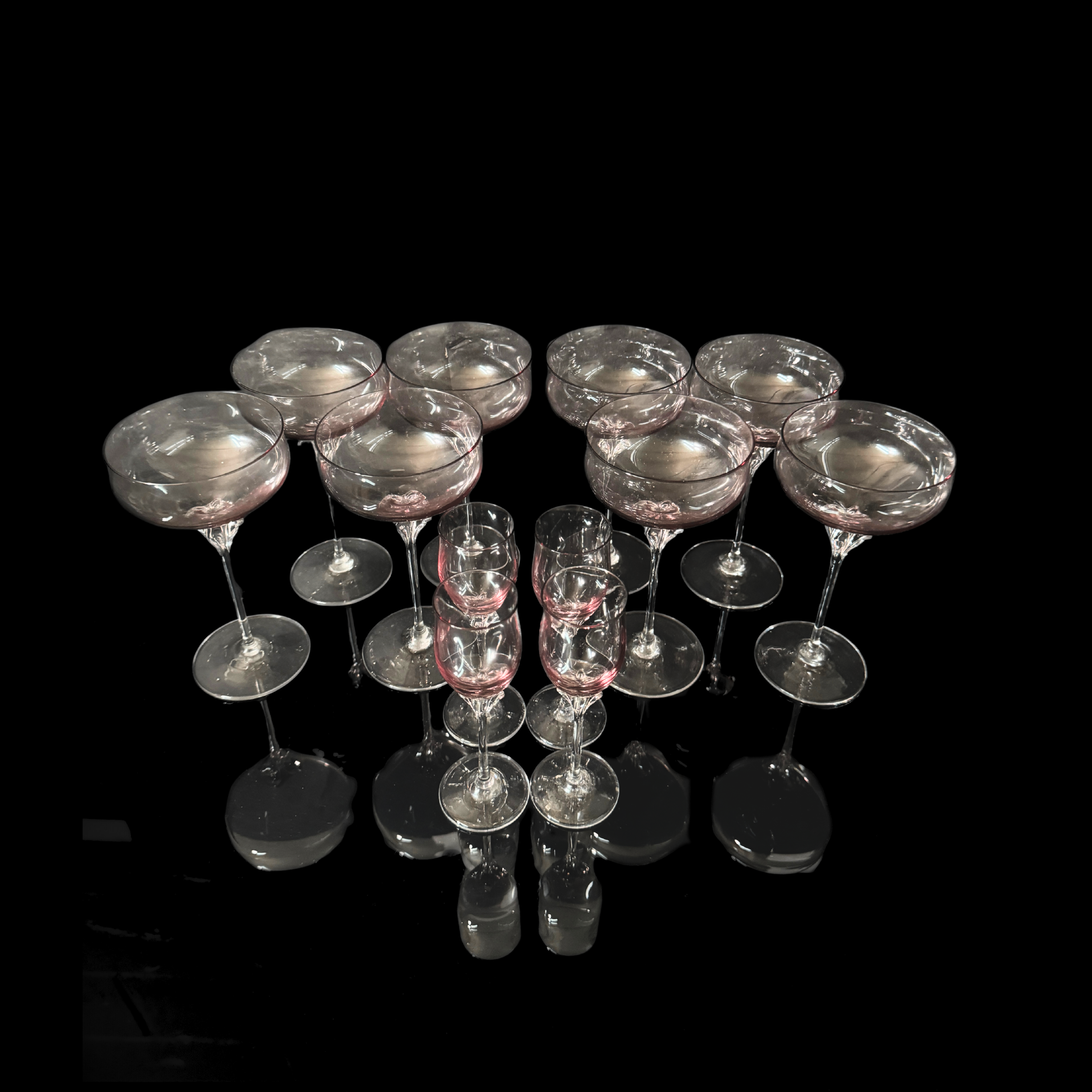 Vintage Pink Coupe & Cordial Glasses Set - photo 2