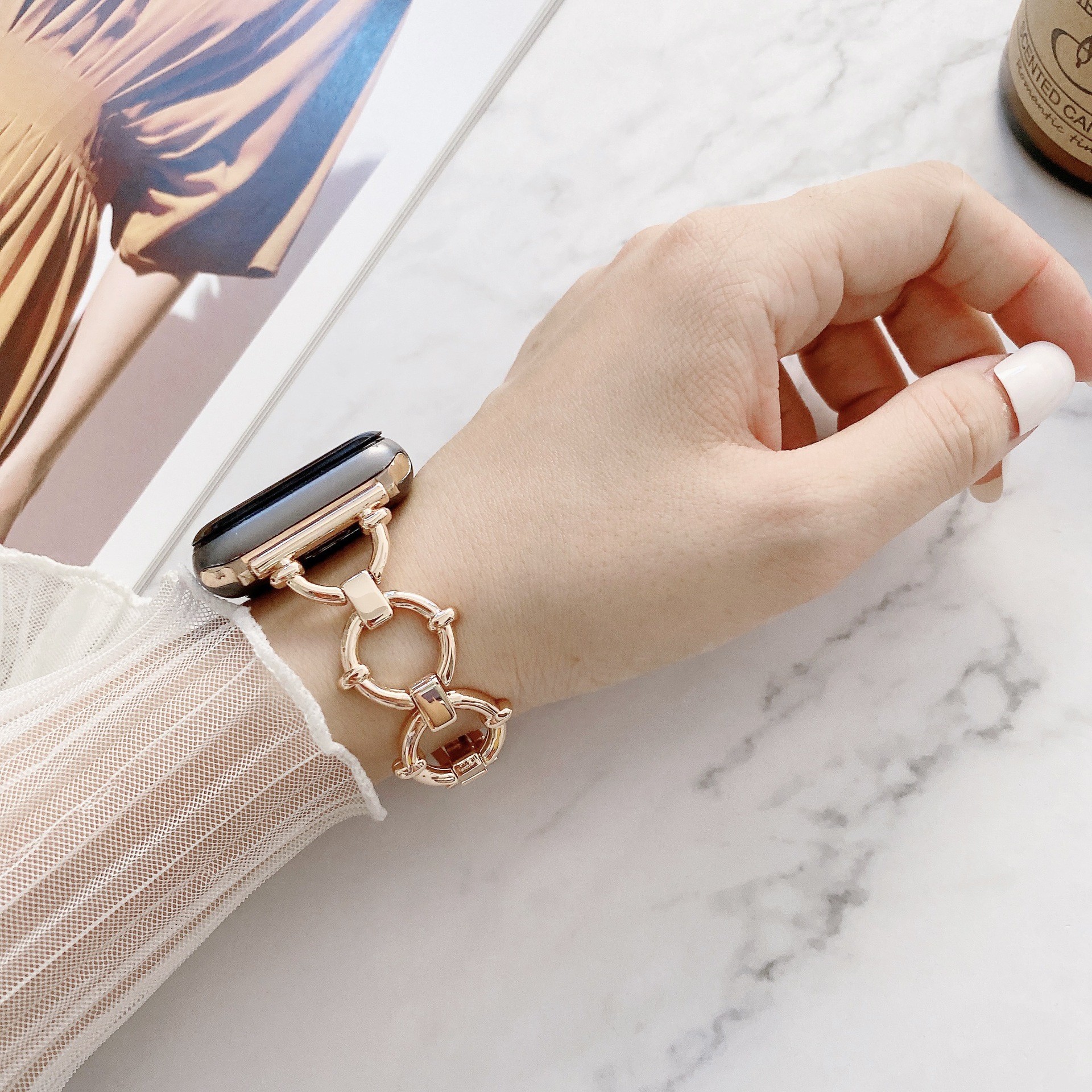 02-RG Rose Gold Metal Replacement iWatch Strap - photo 4