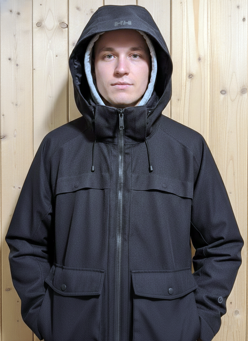 HELLY HANSEN Ski Jacket Men H2Flow Parka Coat Blck Insulated (L)