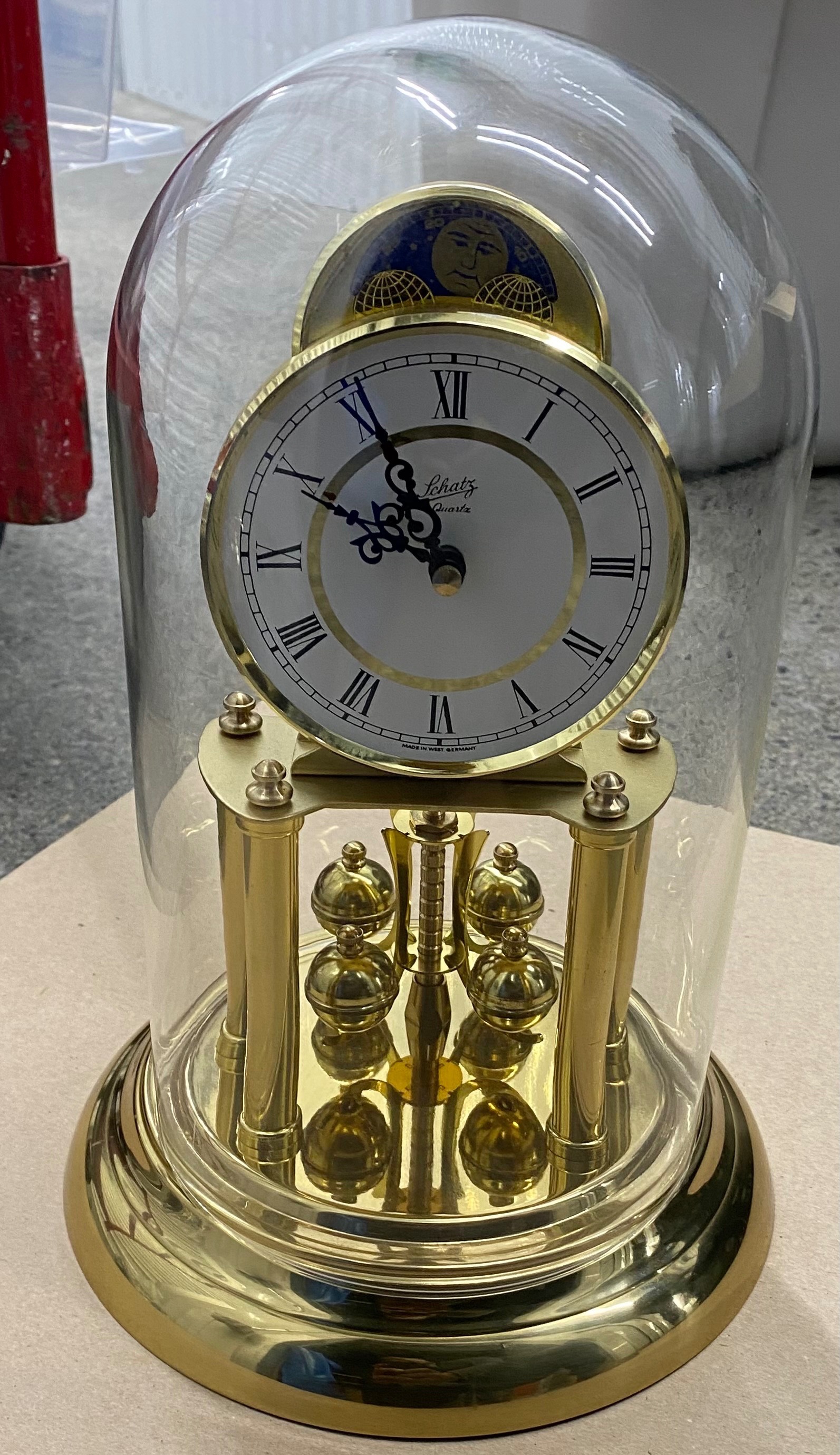 Vintage Schatz Quartz Anniversary Mantle Clock with Dome - photo 2