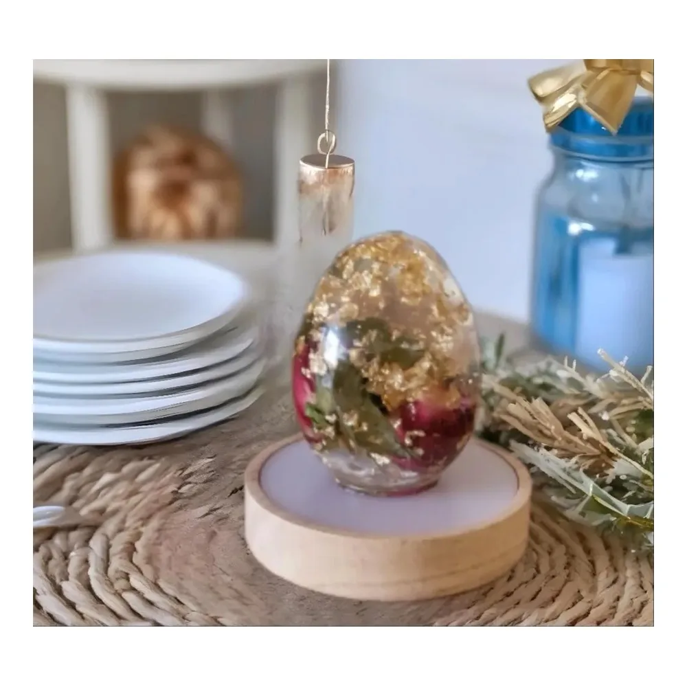 Handmade Resin Night Light and Decorative Egg