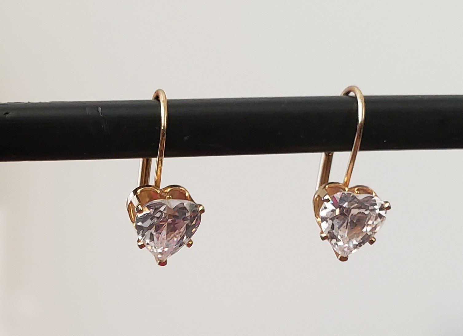 Heart Shaped Clear Stone Earrings - photo 2