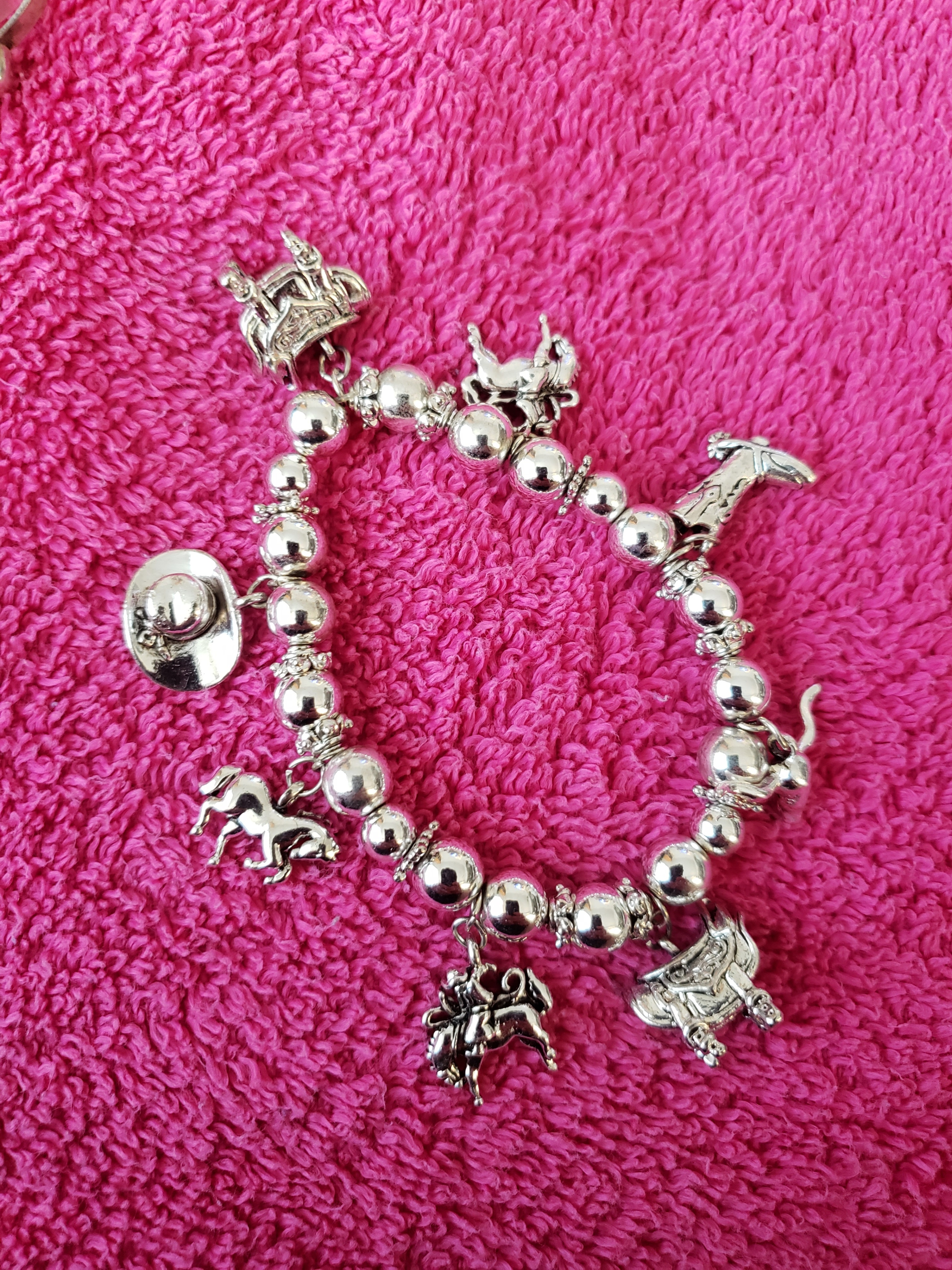 Cowboy/Western Themed Silver Color Bracelet