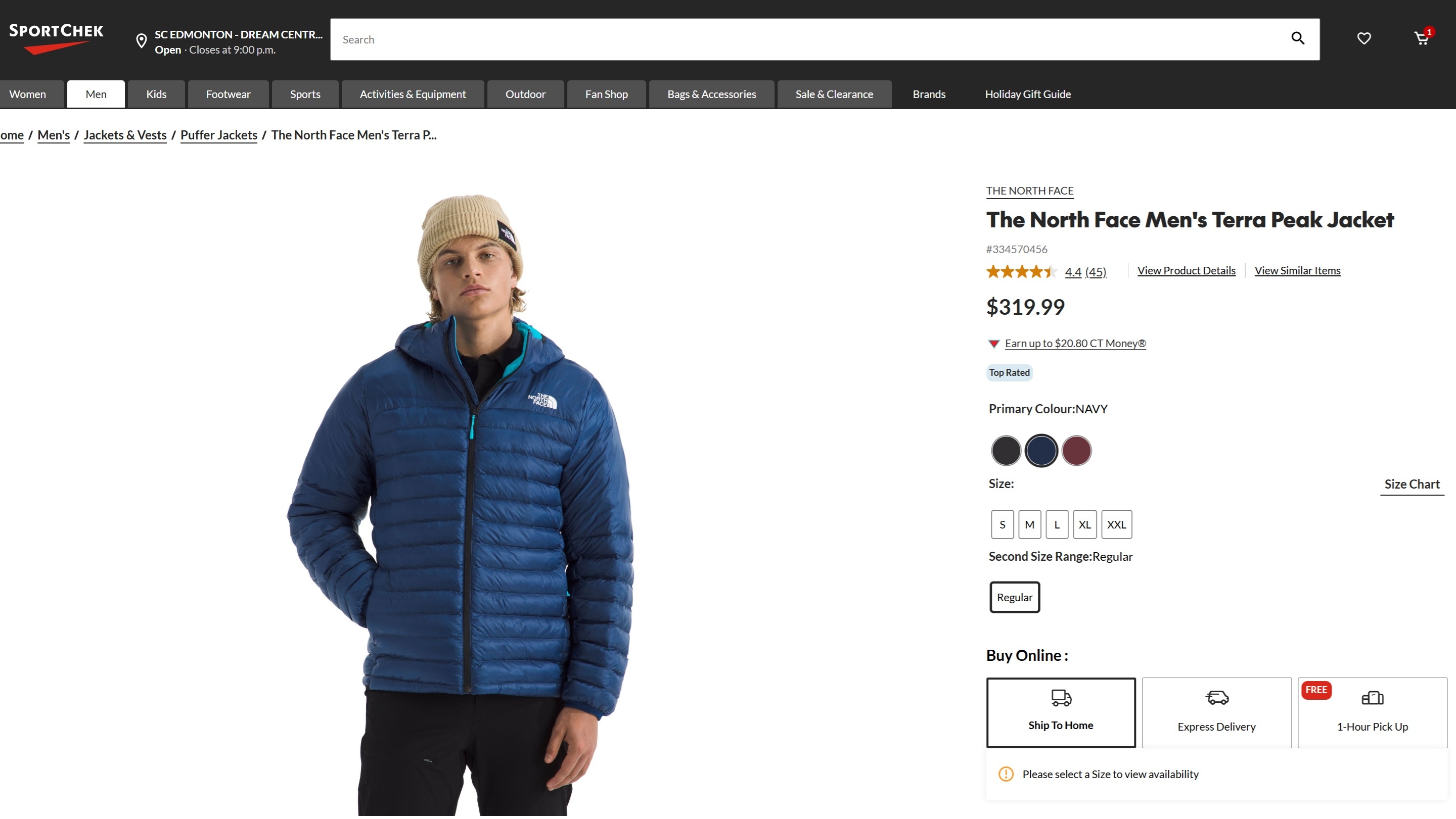 The North Face Men's Terra Peak jacket in XL