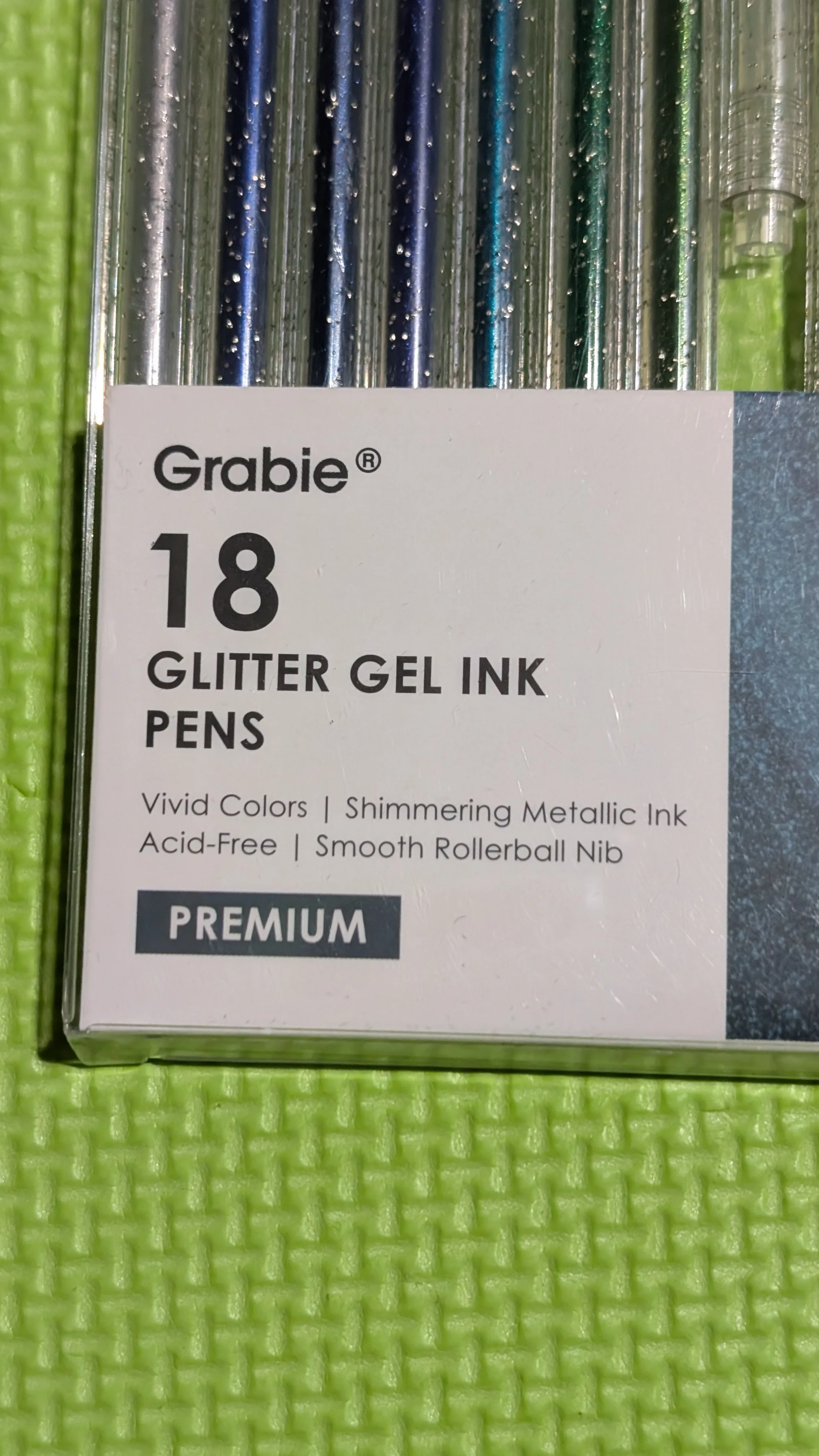 Grabie 18 Glitter Gel Premium Ink Pens - New