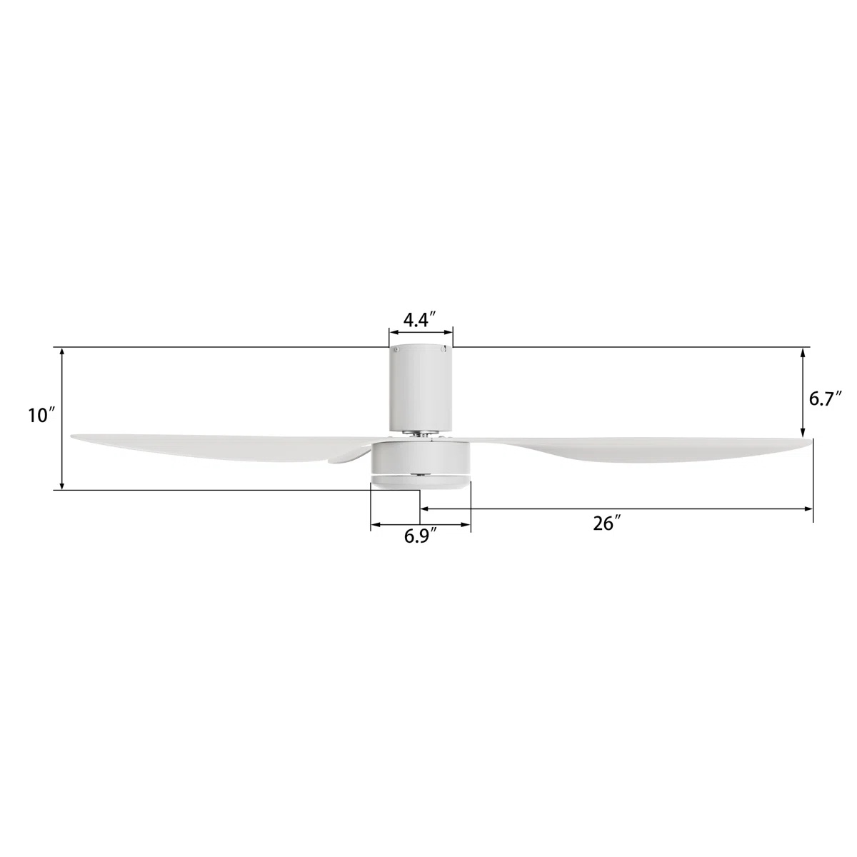 Ceiling Fan - Flush Mount White 52" - photo 2