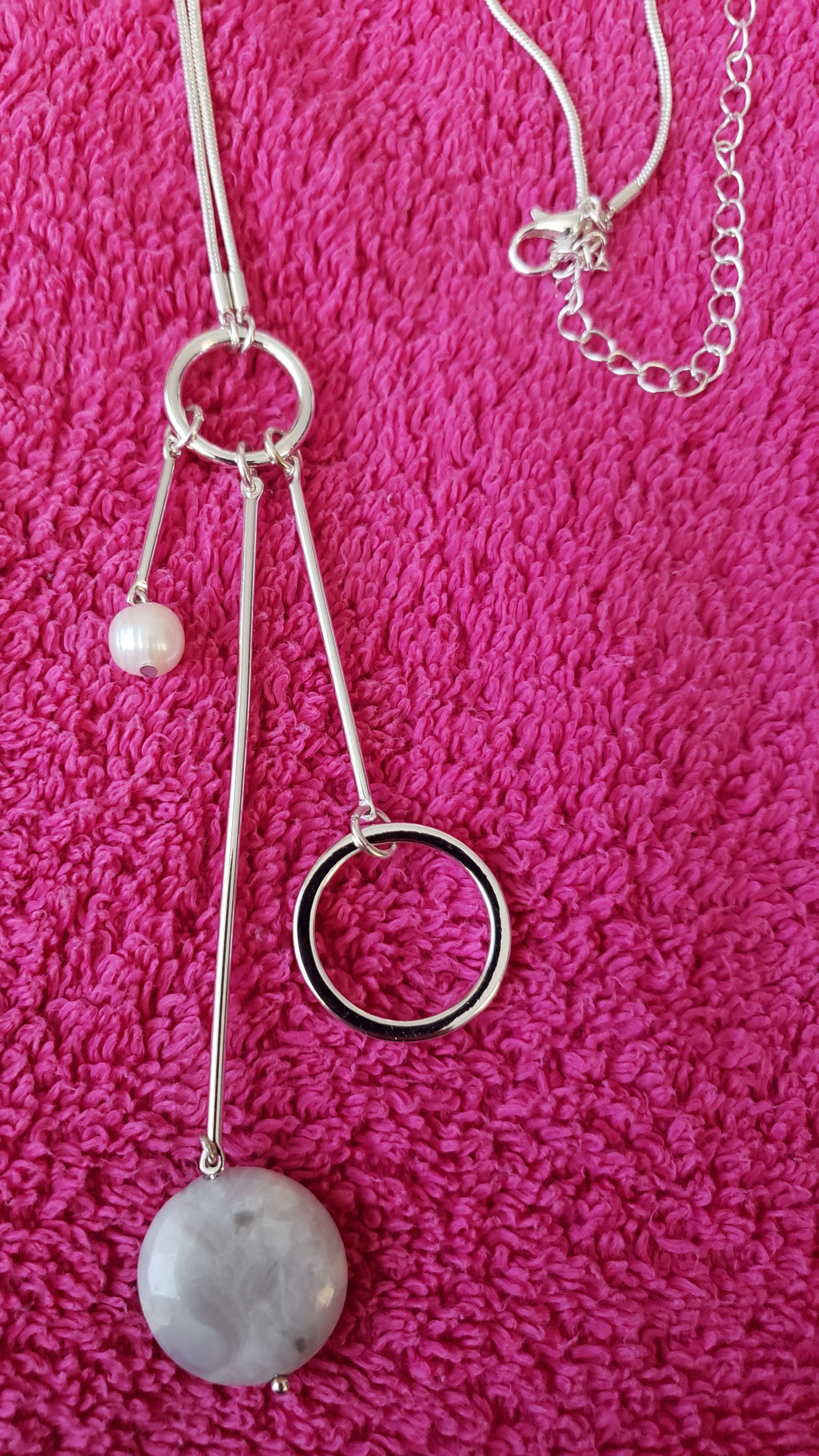 Long Silver Color Necklace