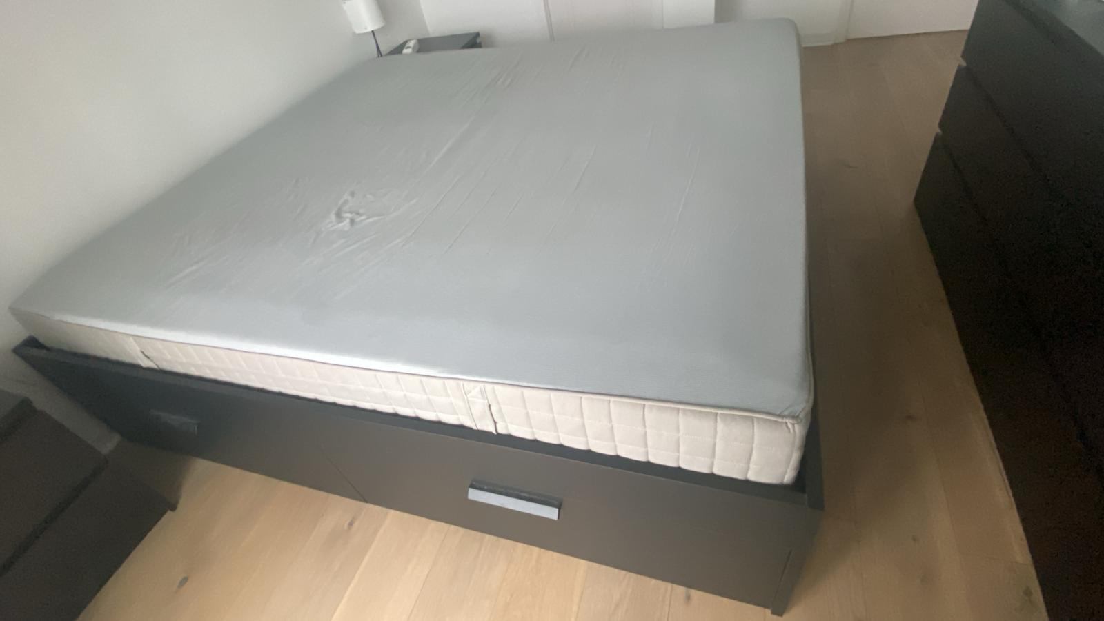 IKEA BRIMNES Bed  King Size + HAUGESUND spring mattress