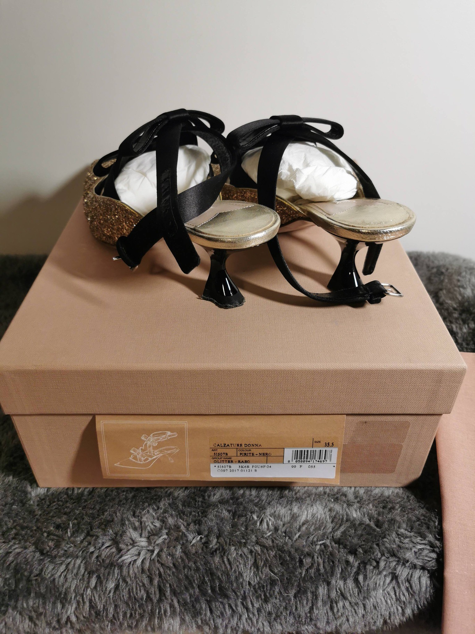 Miu Miu Glitter Ballerina Heels - Size 35.5 - photo 2
