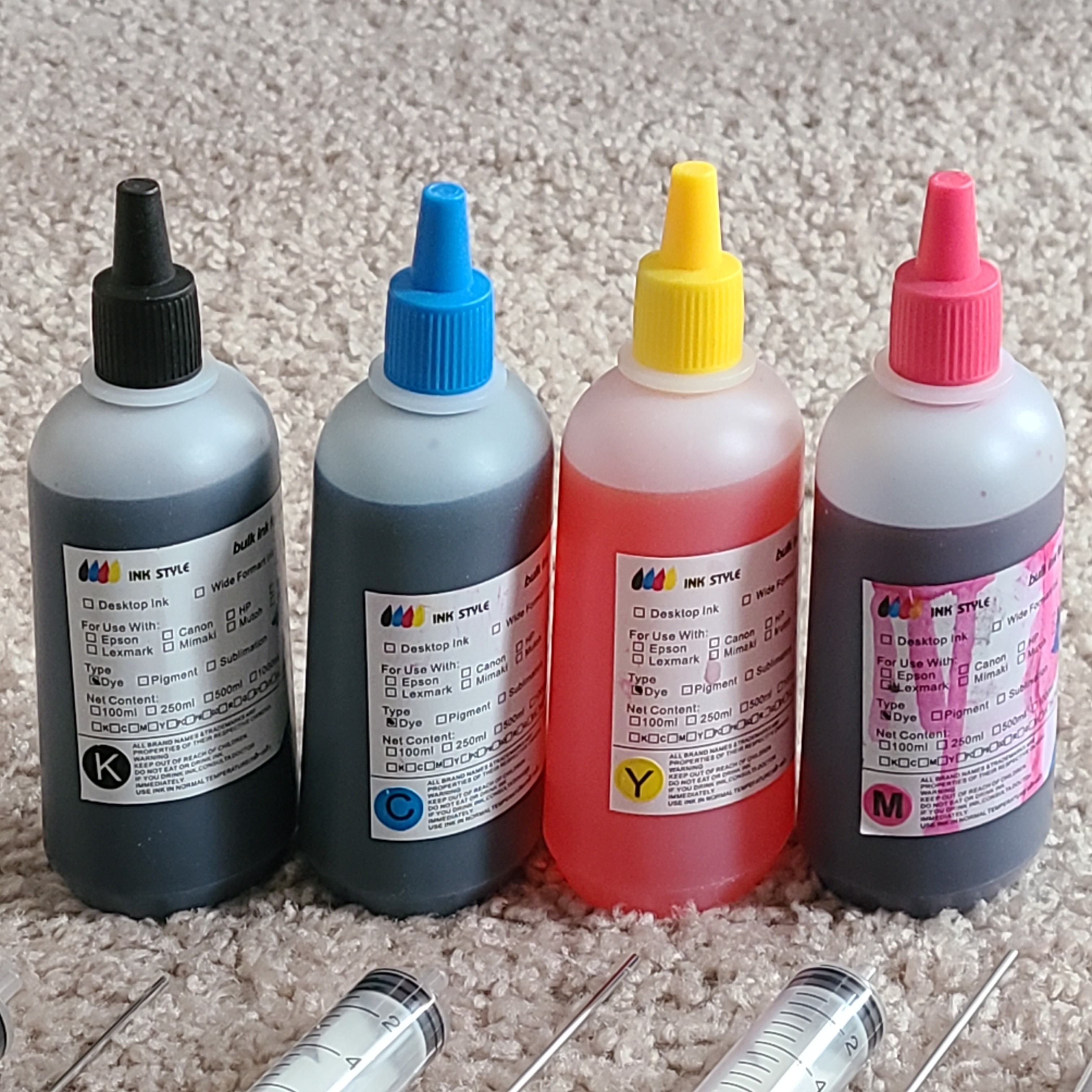 4-Pack Universal Dye Refill Ink with  syringes - photo 3