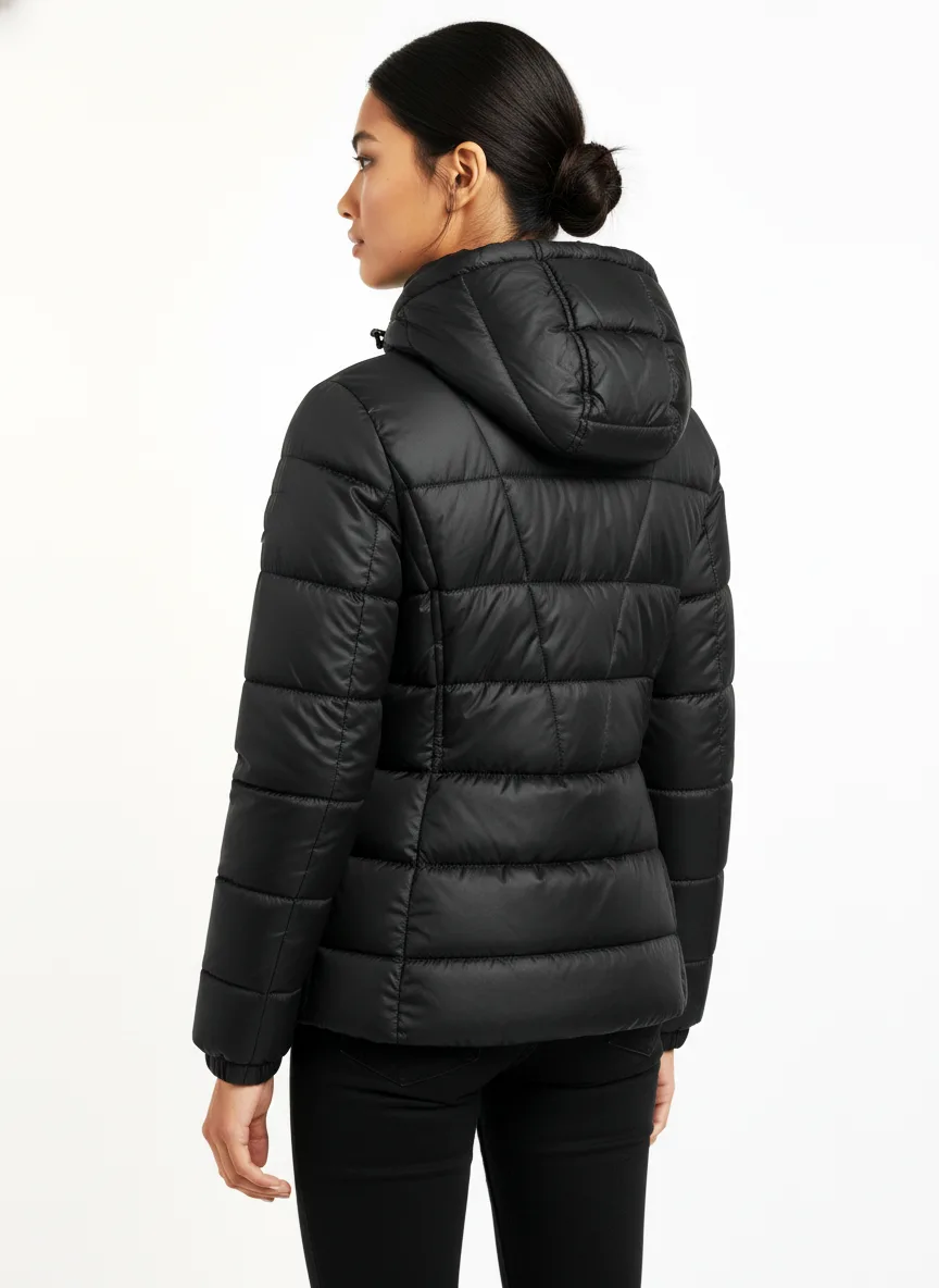 ANDREW MARC Women Blck Packable Duck Down Puffer Winter Jacket S image indicator(2)