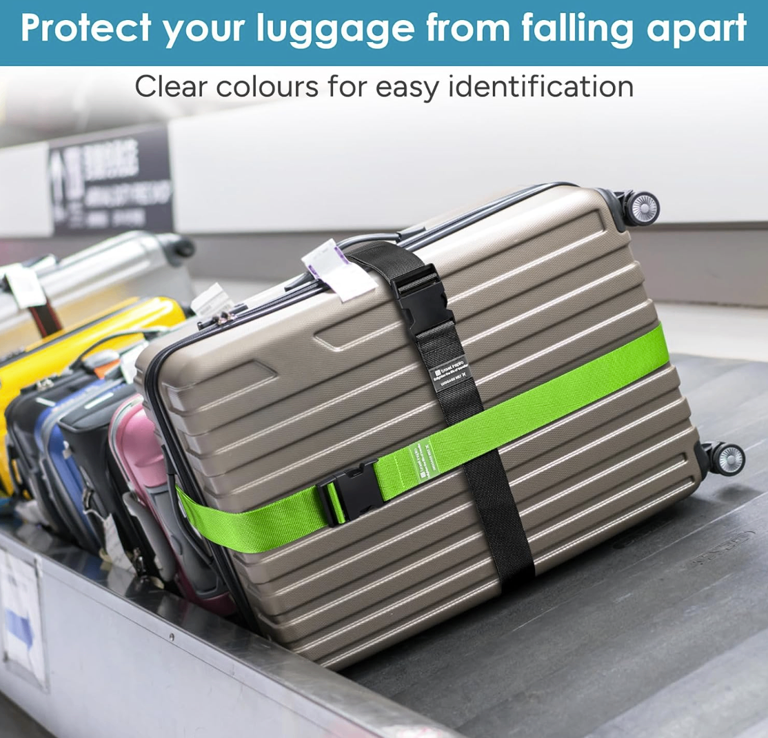 2 Adjustable Luggage Straps – Black & red– New - photo 3