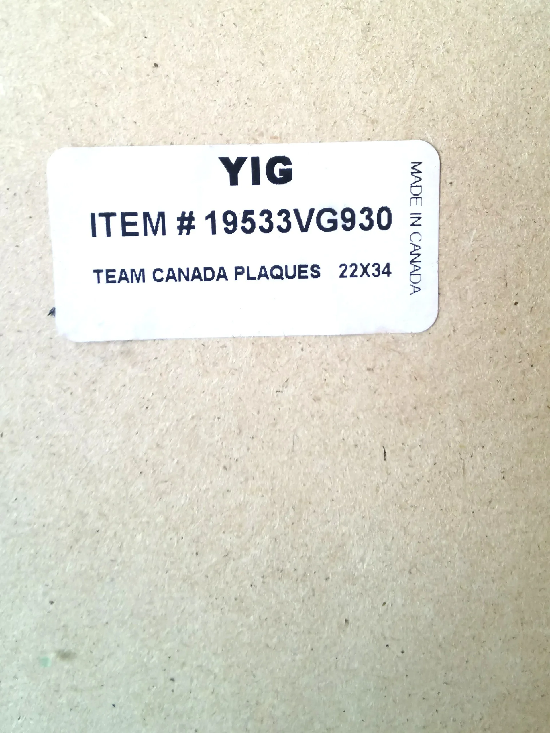 Golden Goal Team Canada 2010 Plaque Hardback .25 inch thick. image indicator(10)