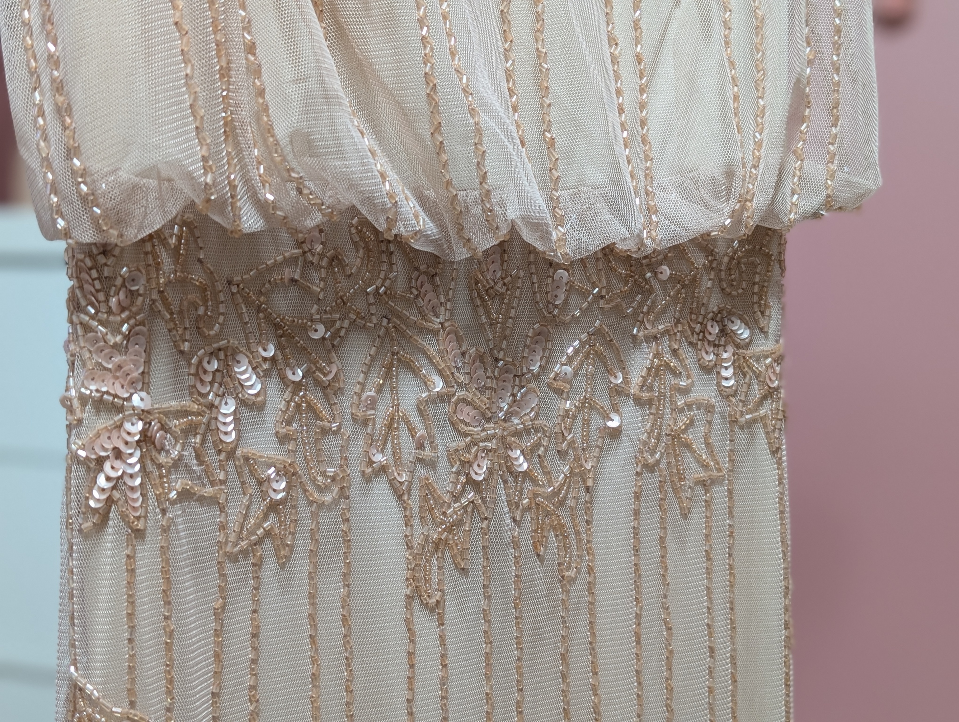 Size XS Light Pink Beaded Maxi Dress - photo 3