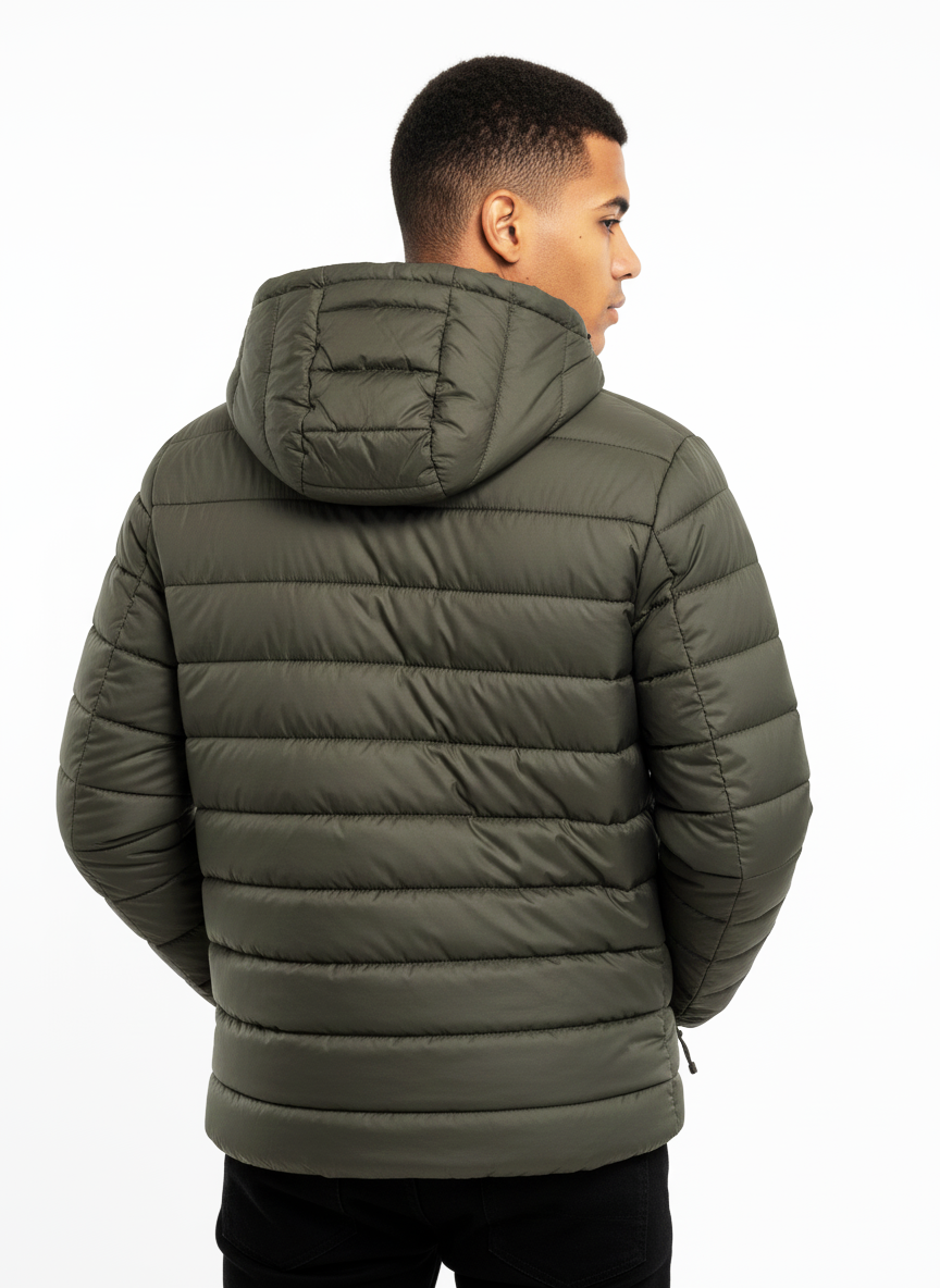 HOLLISTER Mens Green Puffer Jacket Sherpa Hood Coat Winter Sz. L - photo 5