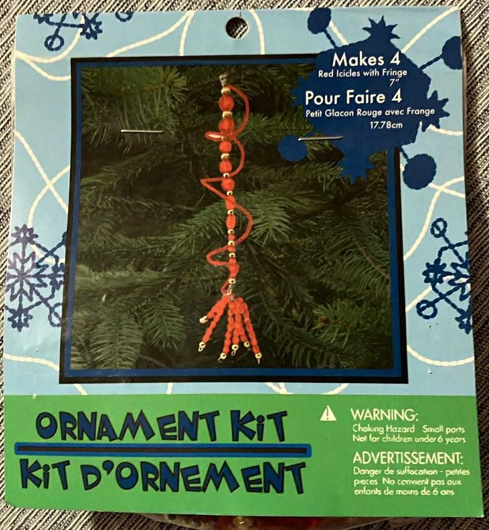 Toner Red Icicle with Fringe Ornament Kit (New)