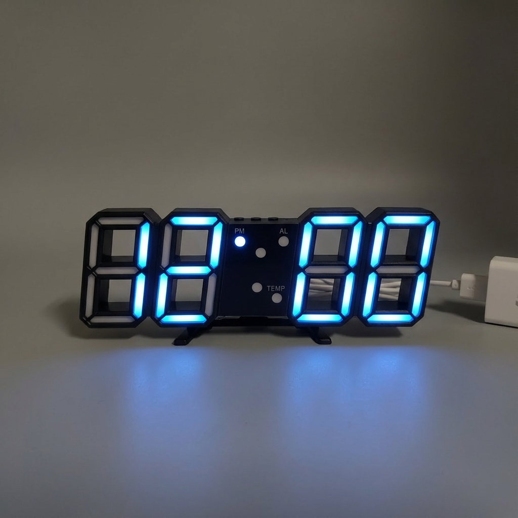 LED 3D Alarm Clock