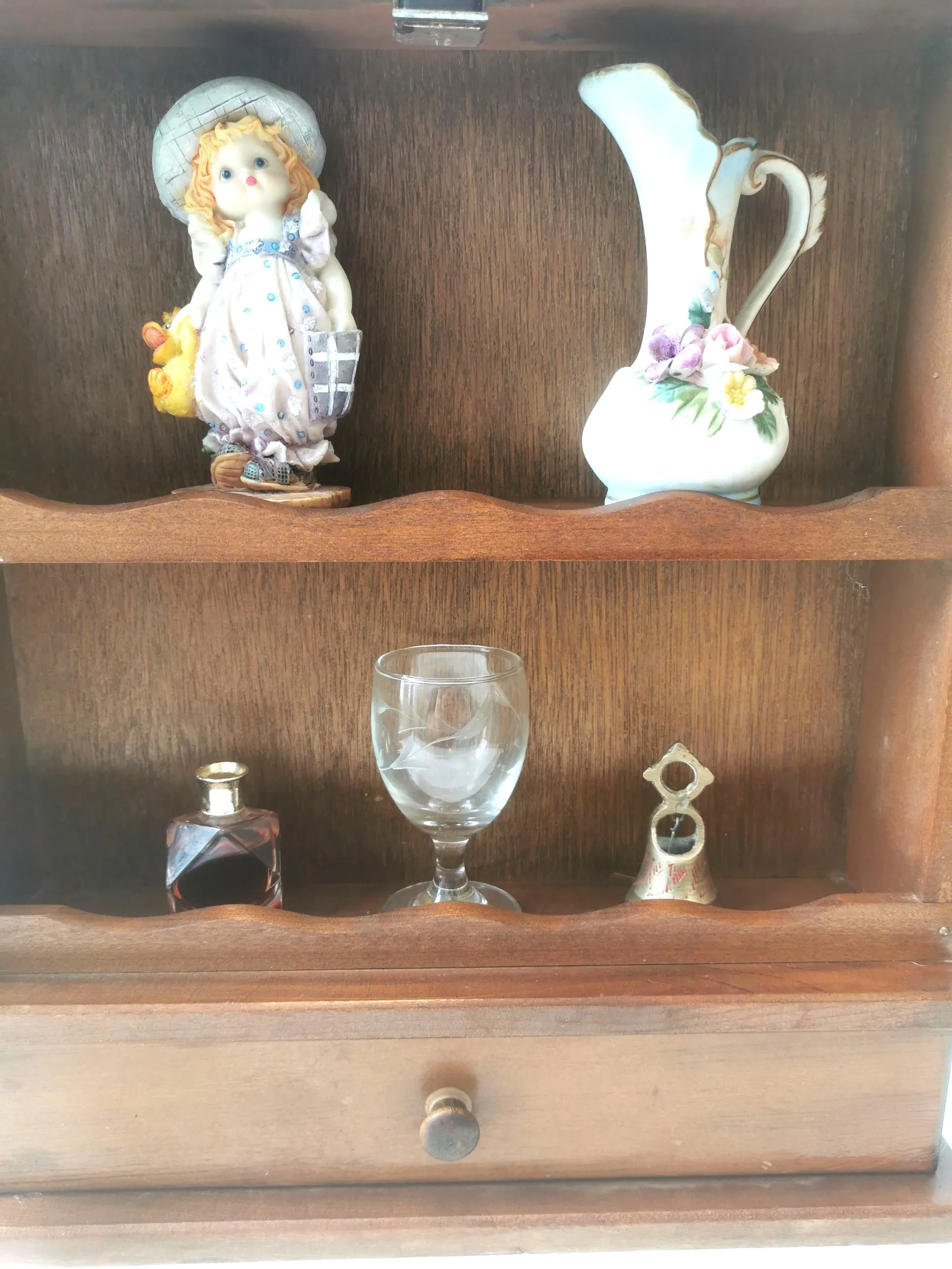 1960s Mini Curio Wood Cabinet Spice Rack Display Figurines Incl. image indicator(9)