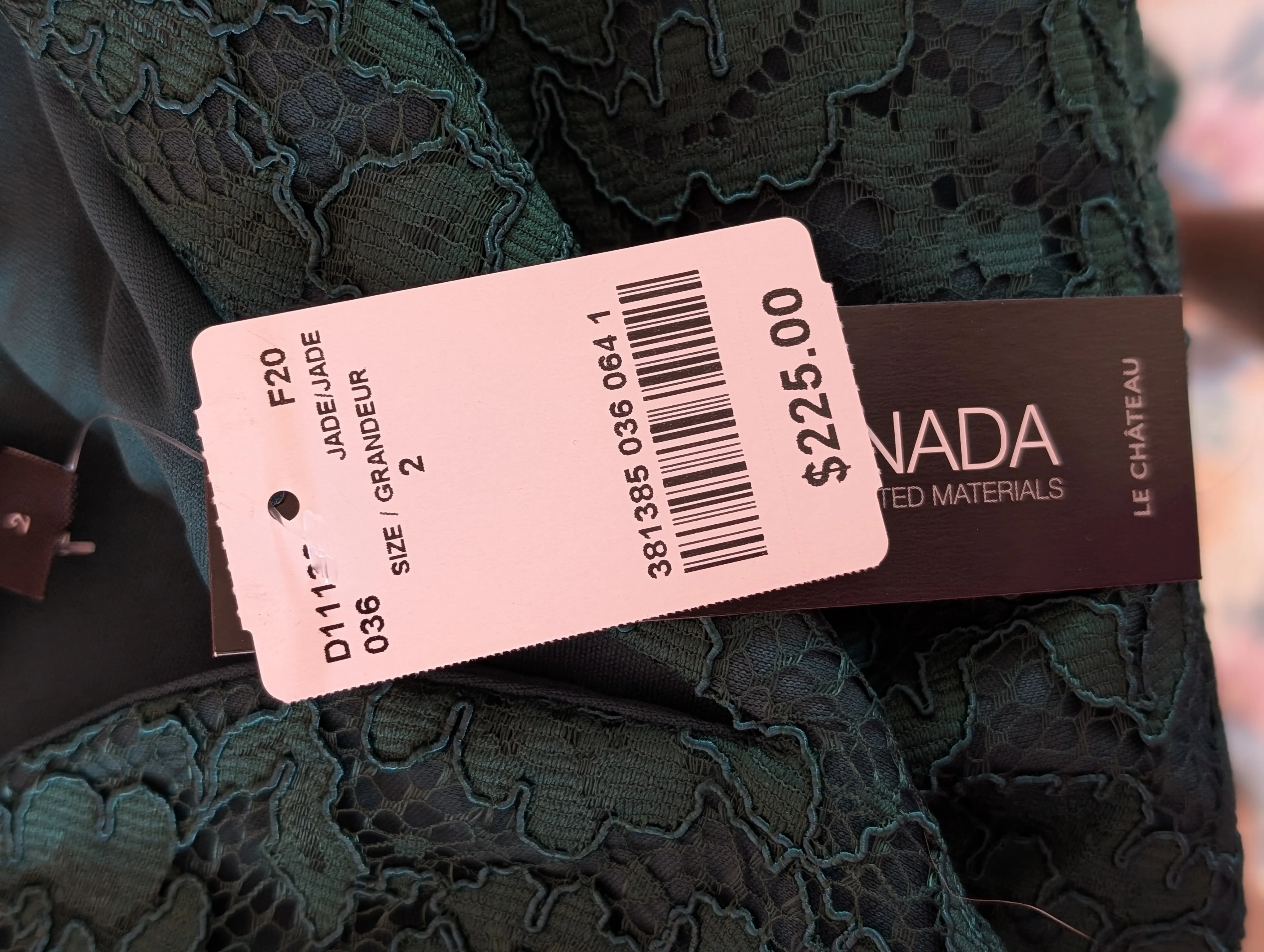 Size 2 Jade Green Lace Le Chateau Dress image indicator(6)