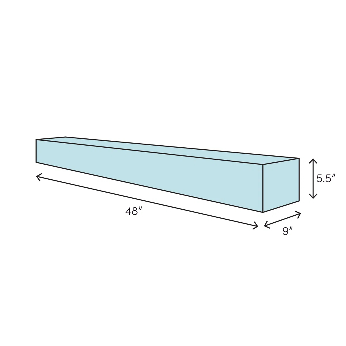 Modern Farmhouse Fireplace Shelf Mantel - 48" - photo 3