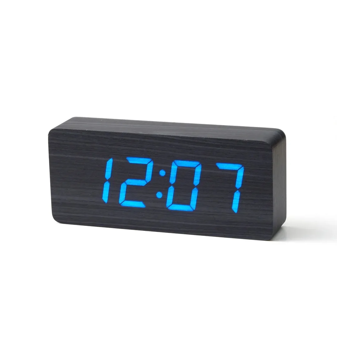 Gingko Slab Black Click Clock LED - New!