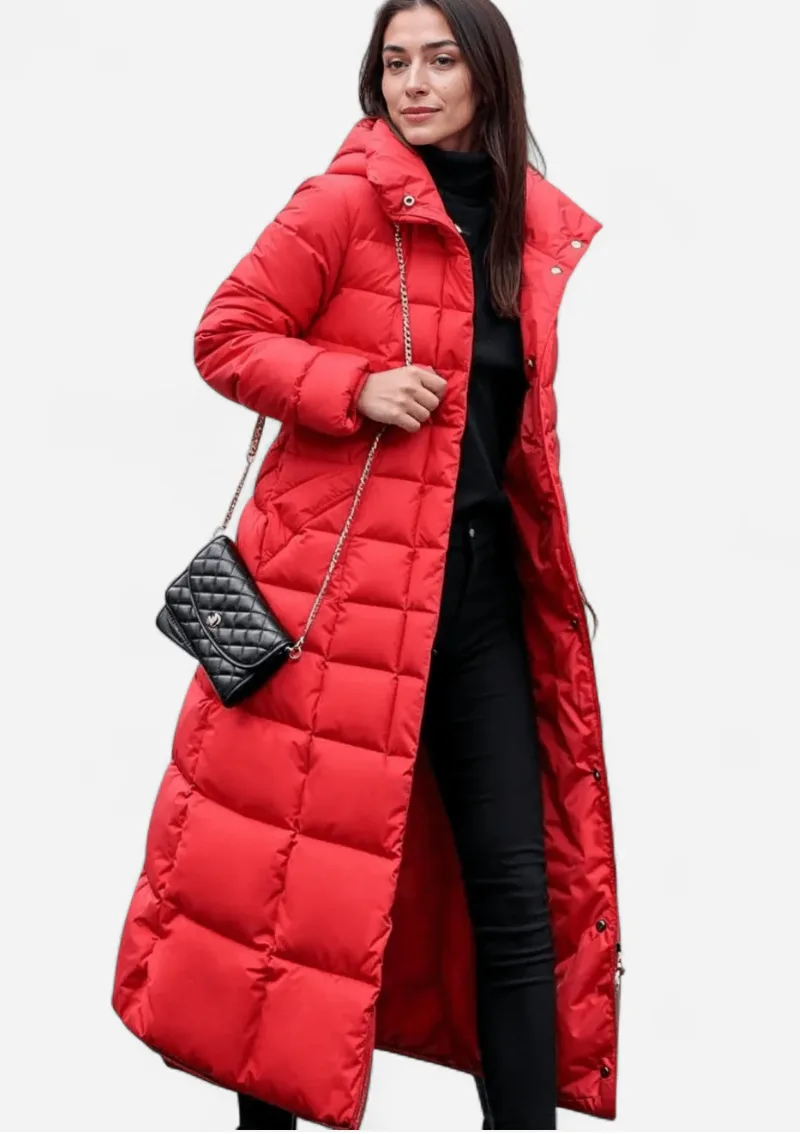 Size S Long Puffer Coat- Military Green image indicator(3)