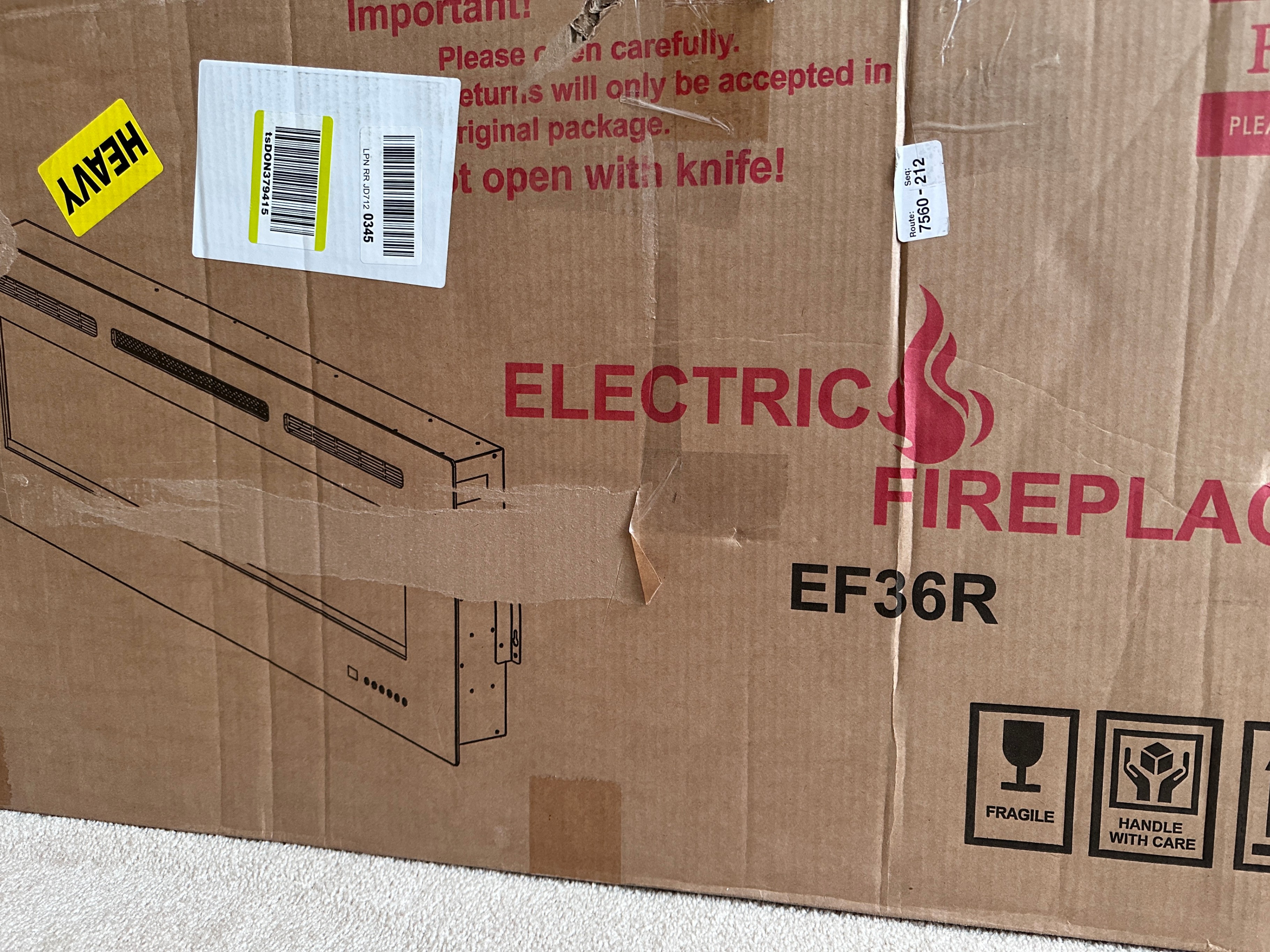 36" Electric Fireplaces Inserts Recessed & Wall-Mounted Thermost - photo 5