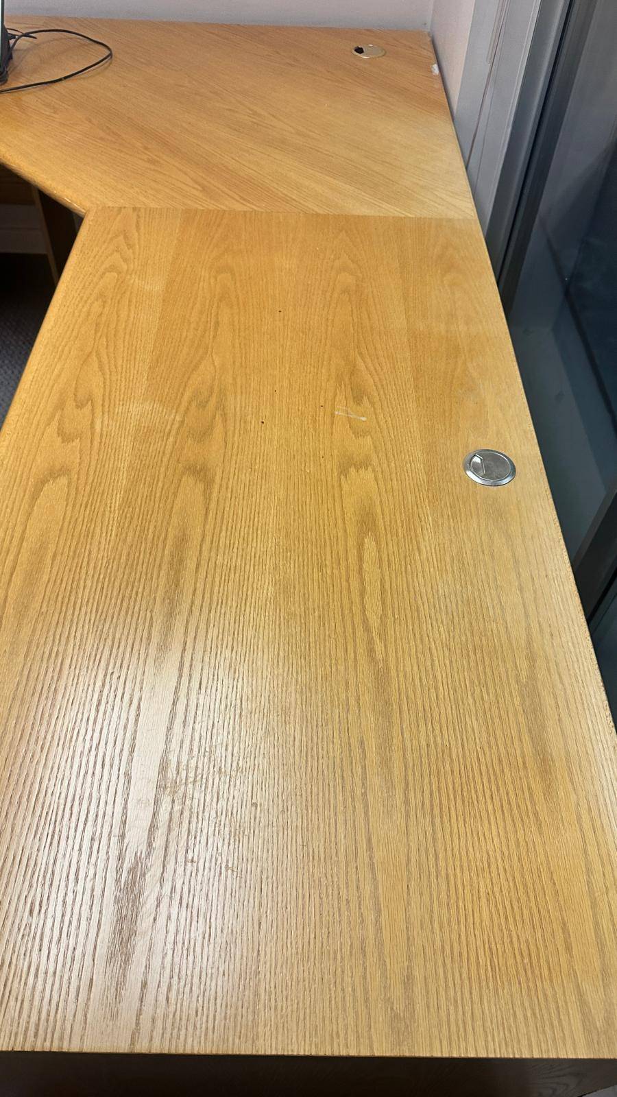 Solid Oak Desk w/ 3-Box + 2-Drawer Filing Cabinet - photo 4