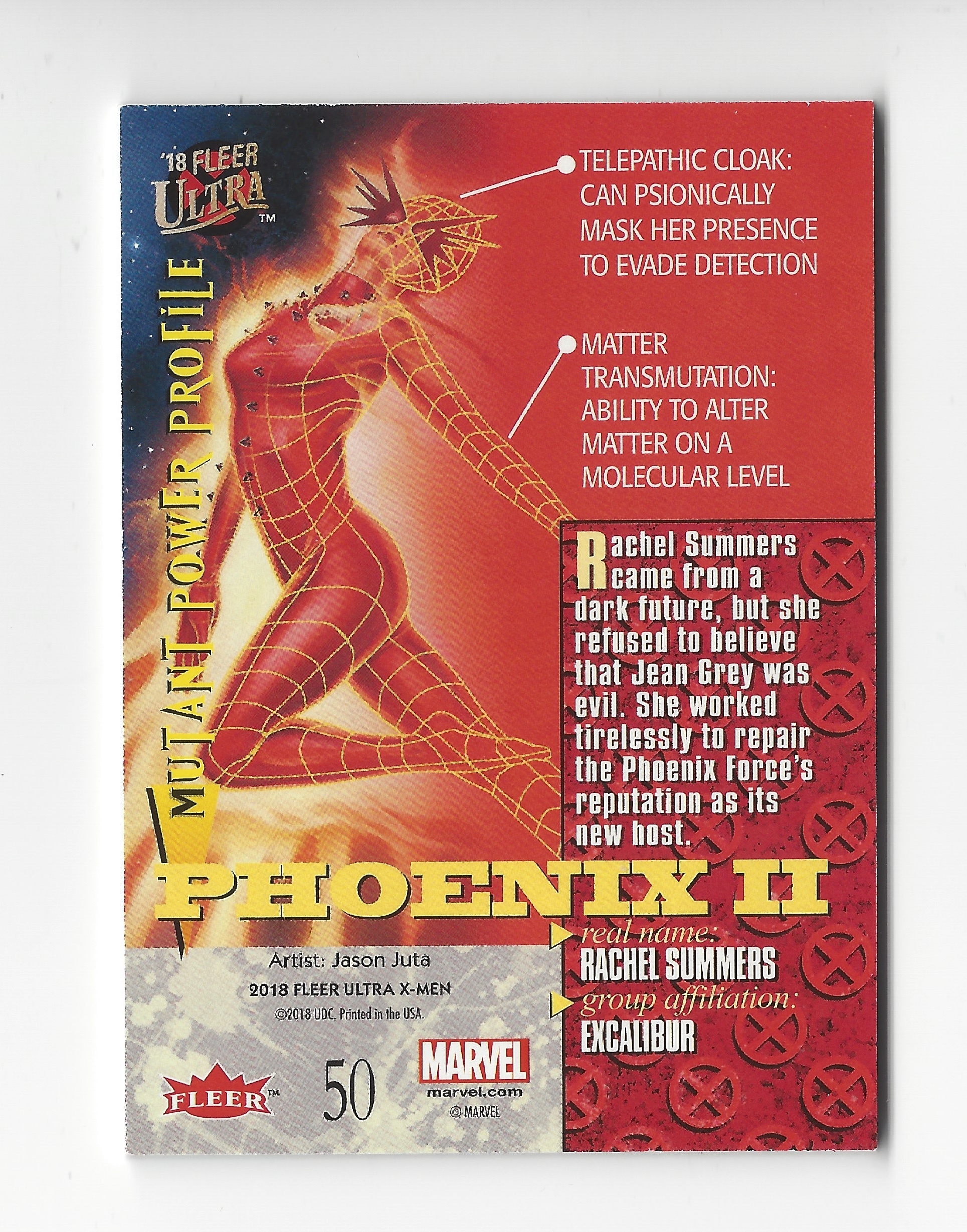 2018 Fleer Ultra X-Men Trading Card Heroes #50 Phoenix II - photo 2