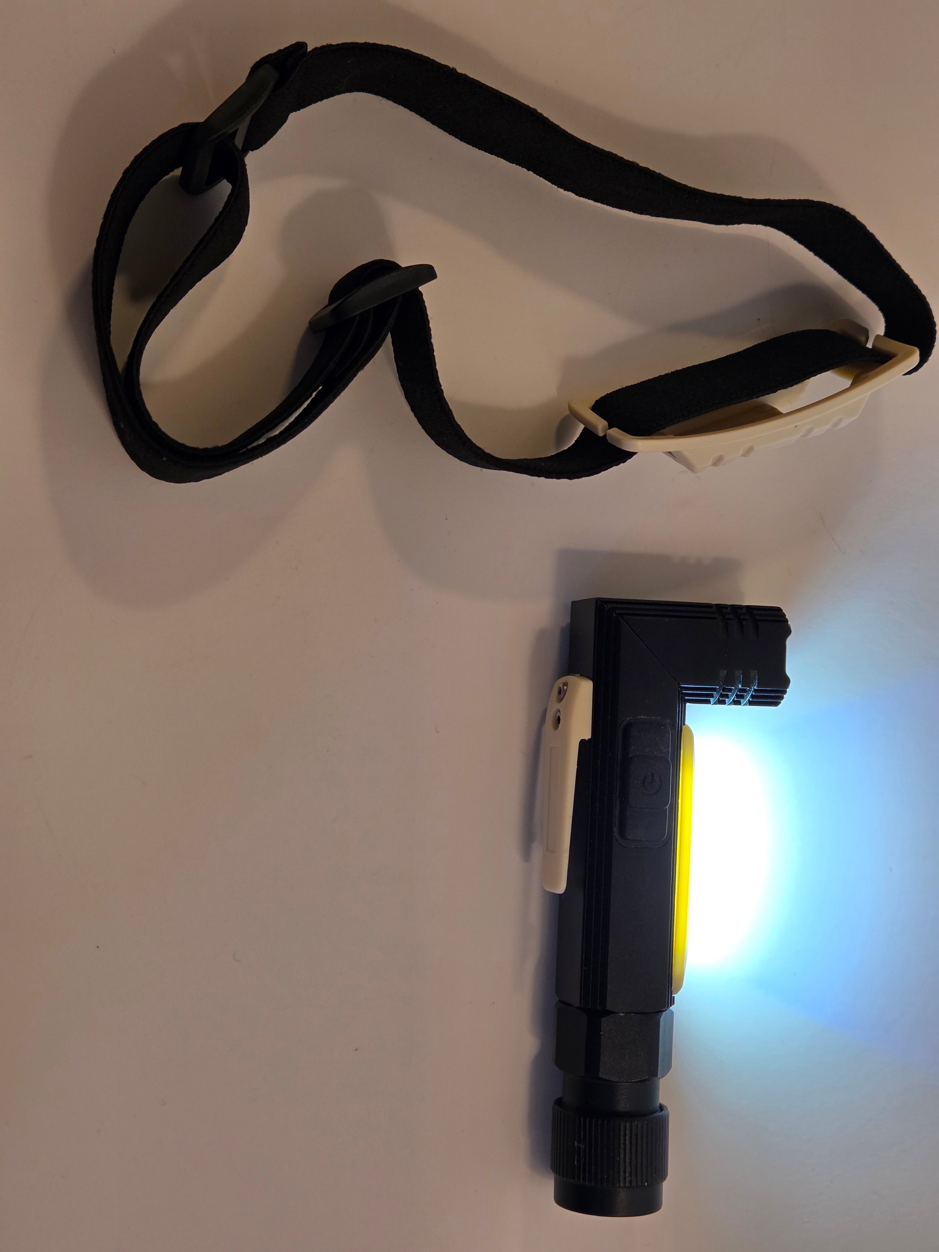 Magnetic USB Headlamp/Work Light, COB + Spot, Strap - photo 2
