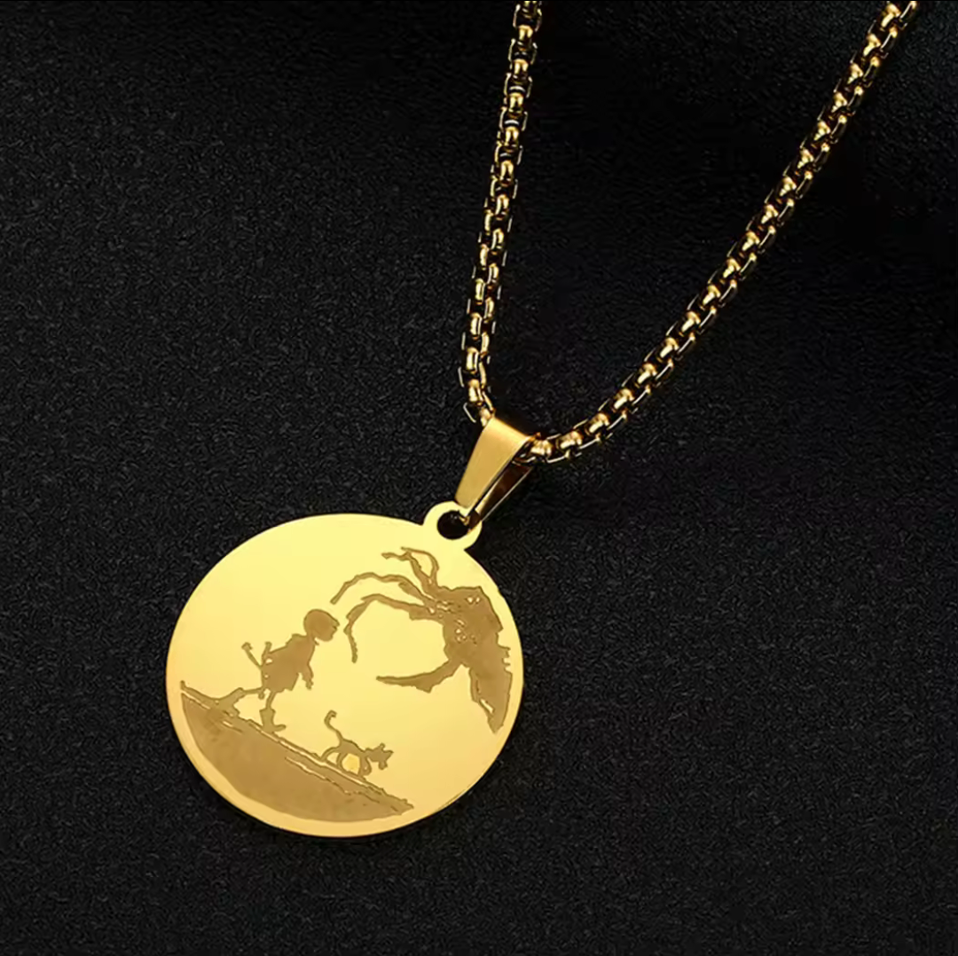 CORALINE Stainless Steel Necklace Circle Disc Pendant NEW - photo 4