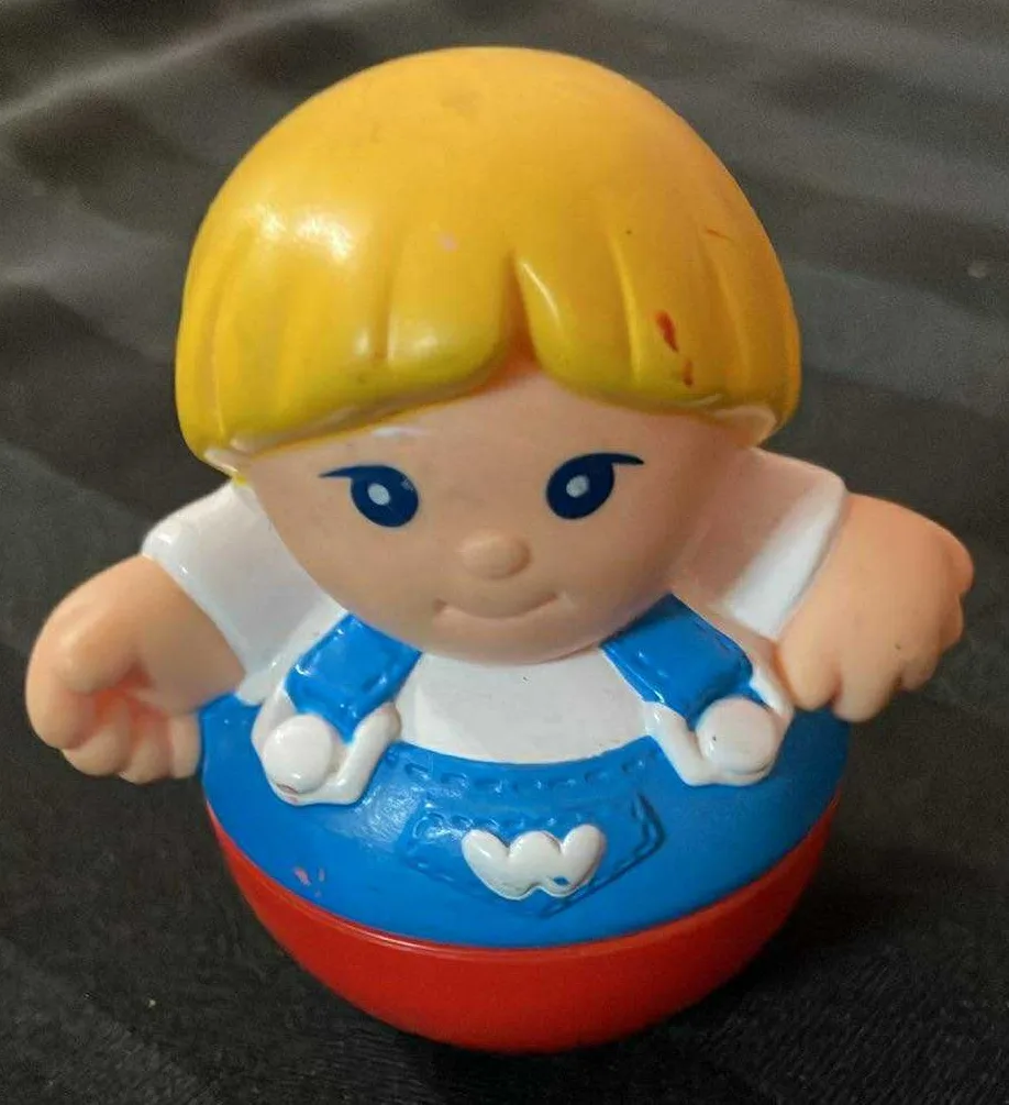 Vintage 1987 Playskool Weebles Wobbles Toy Blonde - 3 Inches