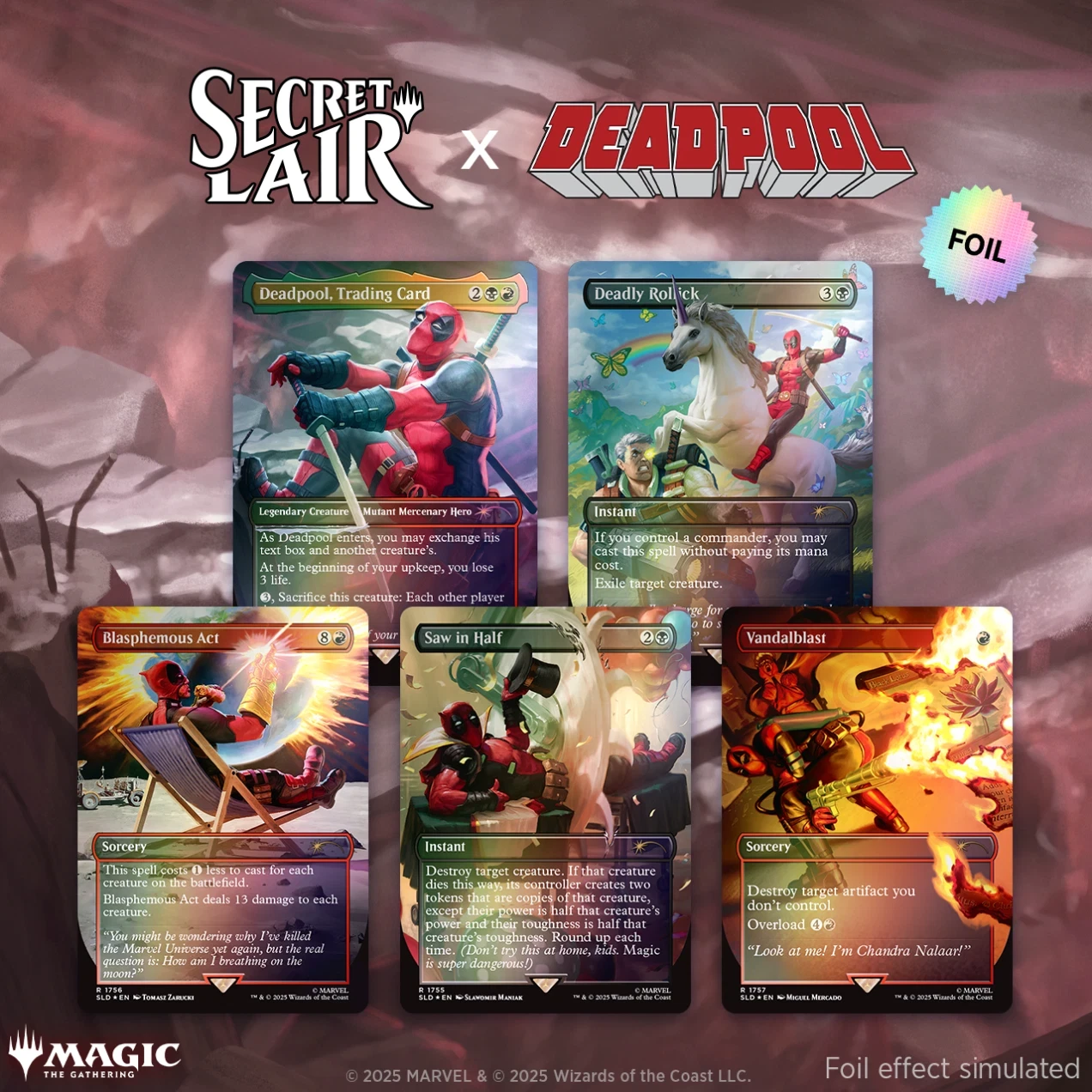 Secret Lair x Marvel Deadpool Rainbow Foil Edition